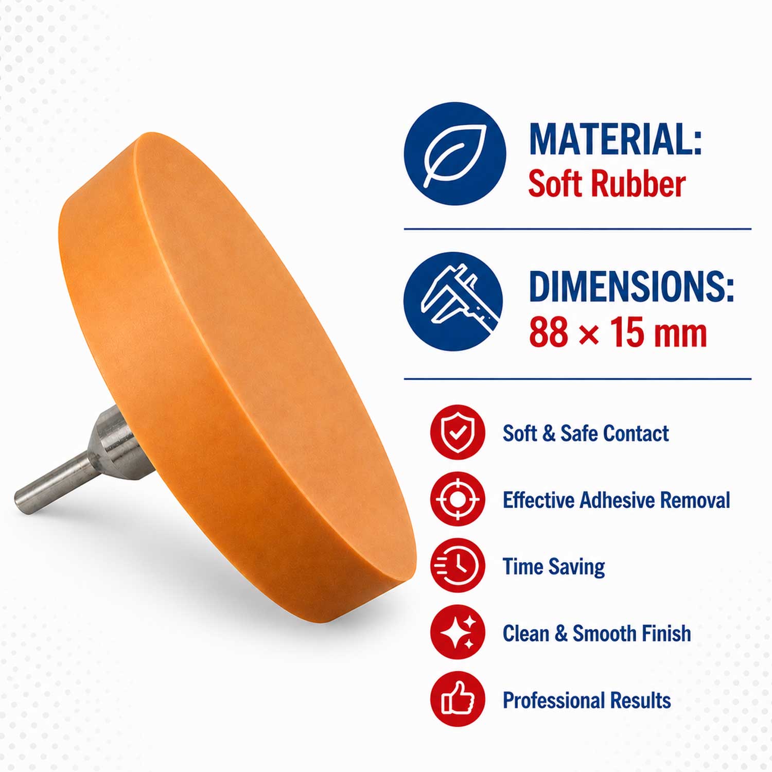 Radiera inlaturat impuritati lipici 88x15mm, disc din cauciuc pentru curatat adeziv GEBO TOOLS