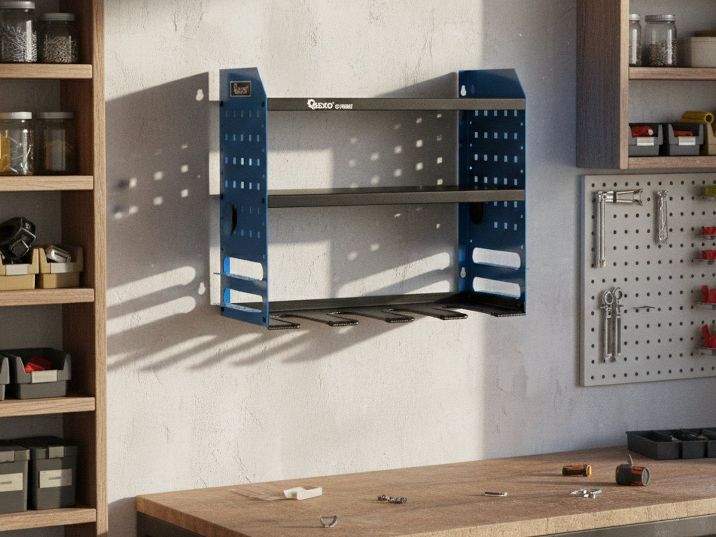 Raft metalic cu suport surubelnite si scule electrice GEKO