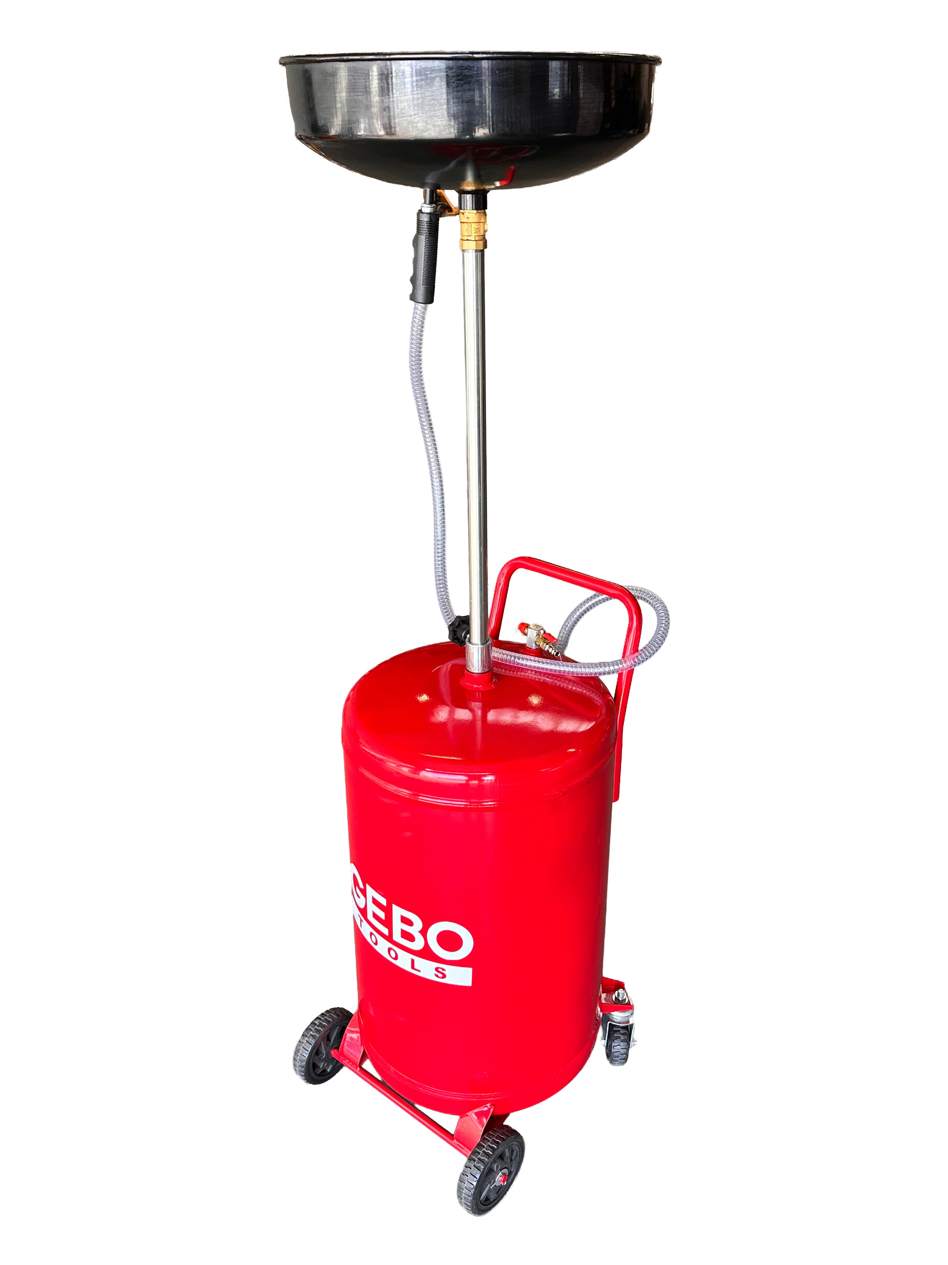 Recuperator ulei uzat pneumatic GEBO TOOLS 70l cu vas colector 10l, golire 6-8 bar, tija reglabila