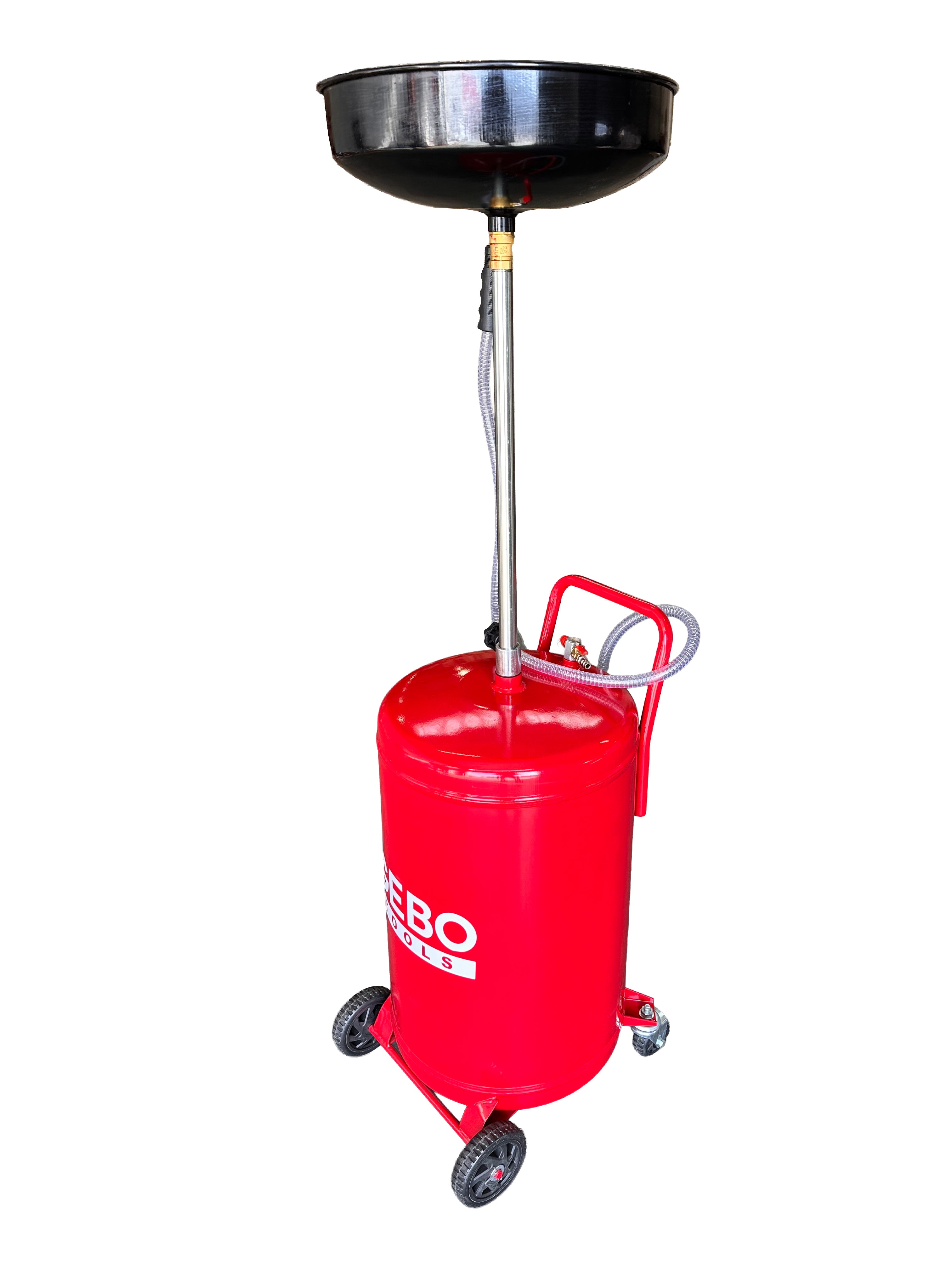 Recuperator ulei uzat pneumatic GEBO TOOLS 70l cu vas colector 10l, golire 6-8 bar, tija reglabila