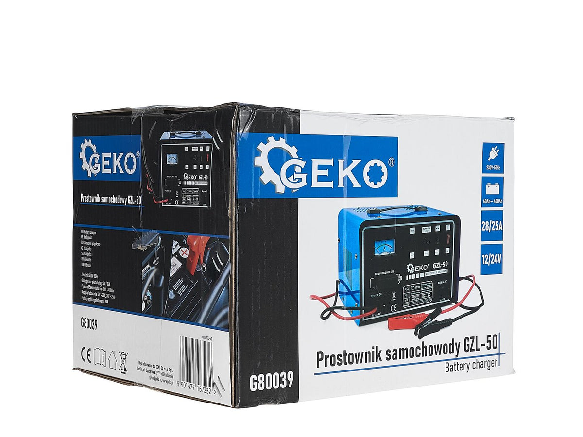 Redresor auto 12/24V gzl-50 28/25a pentru baterii acumulator auto 40-400Ah cu fast charge- GEKO