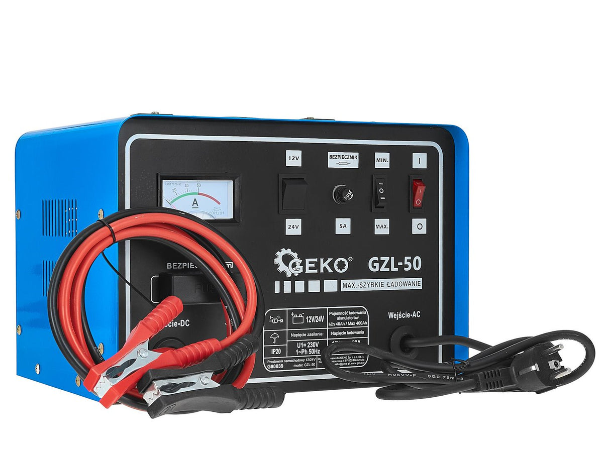 Redresor auto 12/24V gzl-50 28/25a pentru baterii acumulator auto 40-400Ah cu fast charge- GEKO