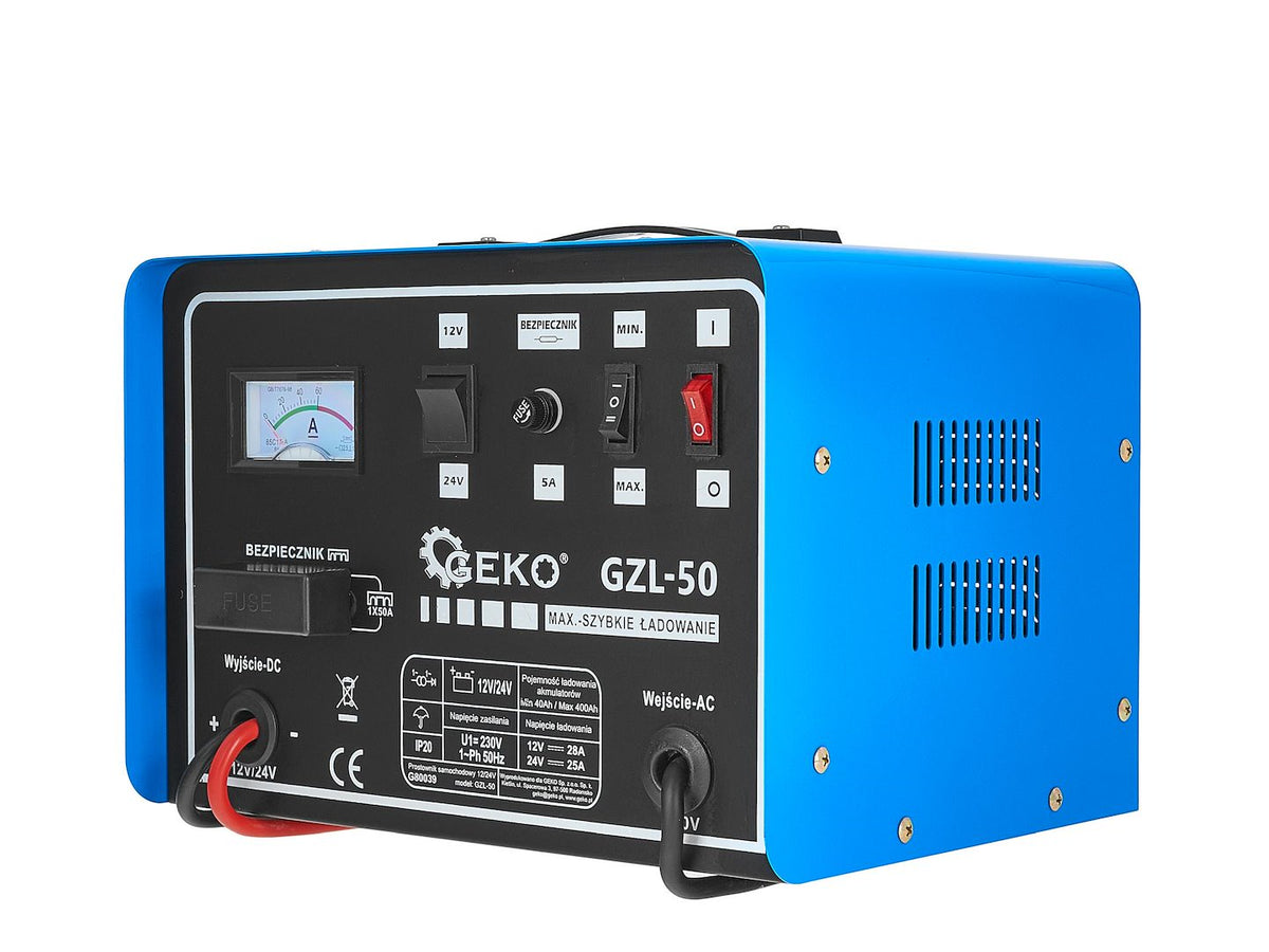 Redresor auto 12/24V gzl-50 28/25a pentru baterii acumulator auto 40-400Ah cu fast charge- GEKO