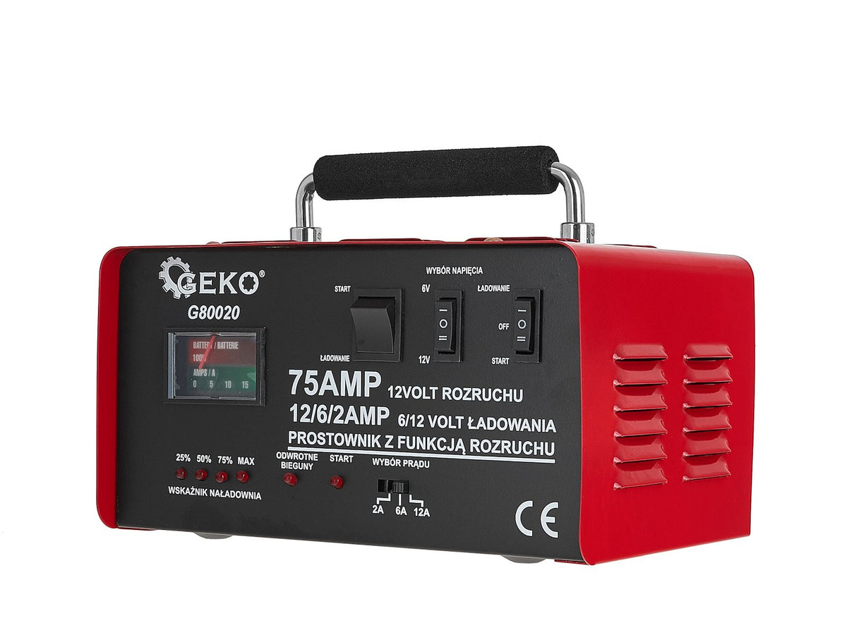Redresor auto cu pornire 75a, 6/12V pentru baterii acumulator auto 20-120 ah - GEKO