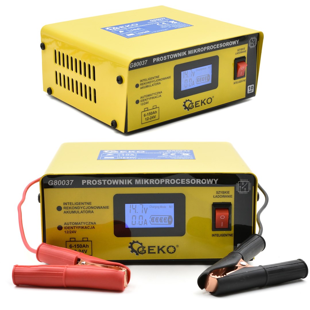 Redresor auto microprocesor LCD 12/24V 10a pentru baterii acumulator auto 6-150ah - GEKO