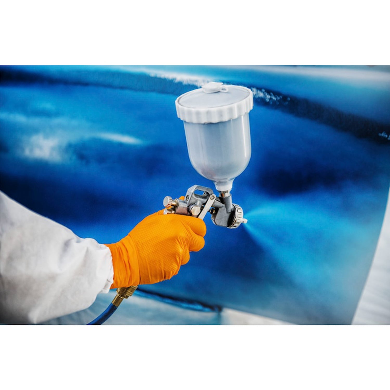 MANUSI DE NITRIL PREMIUM MERCATOR GOGRIP ONE BY ONE PORTOCALIU, MARIMEA M, SET DE 100BUC