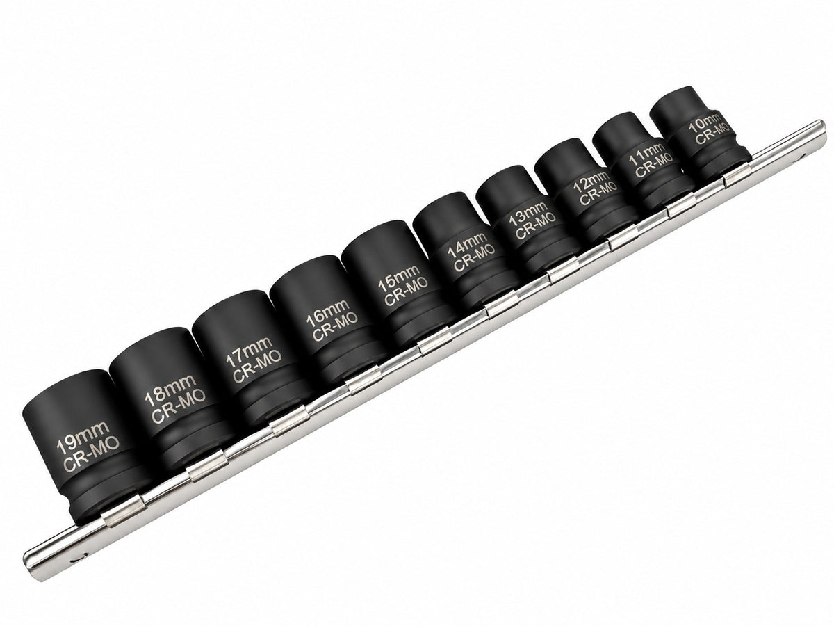 Set 10 tubulare bi-hexagonale scurte de impact 1/2 12 laturi GEBO TOOLS