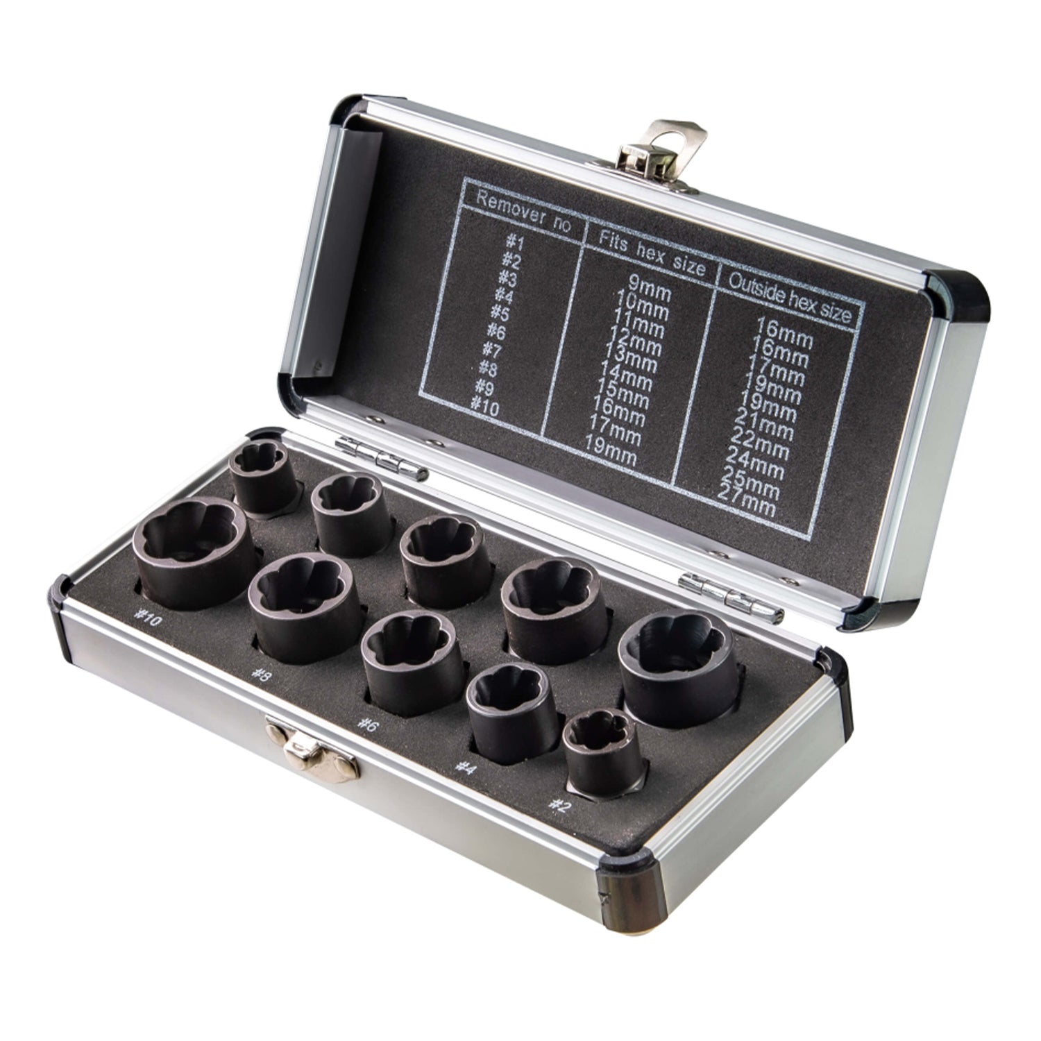 Set 10 tubulare pentru extras desfacut suruburi uzate 3/8 9-19mm TOPMASTER