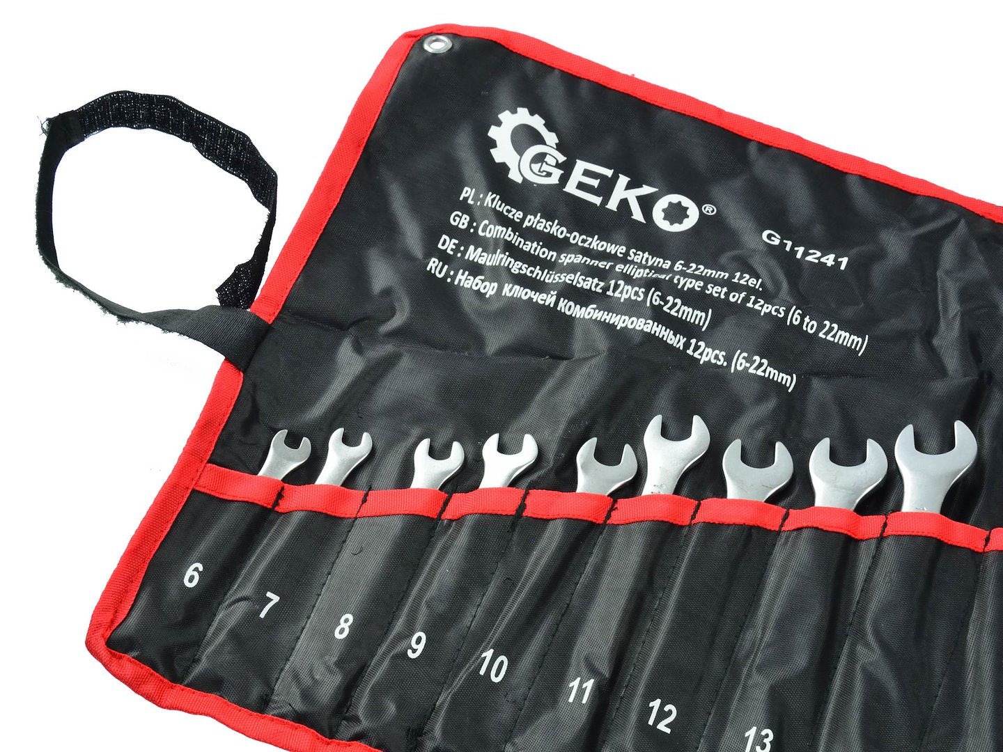 Set 12 chei combinate fixe si inelare satinate CRV 6-22mm - GEKO
