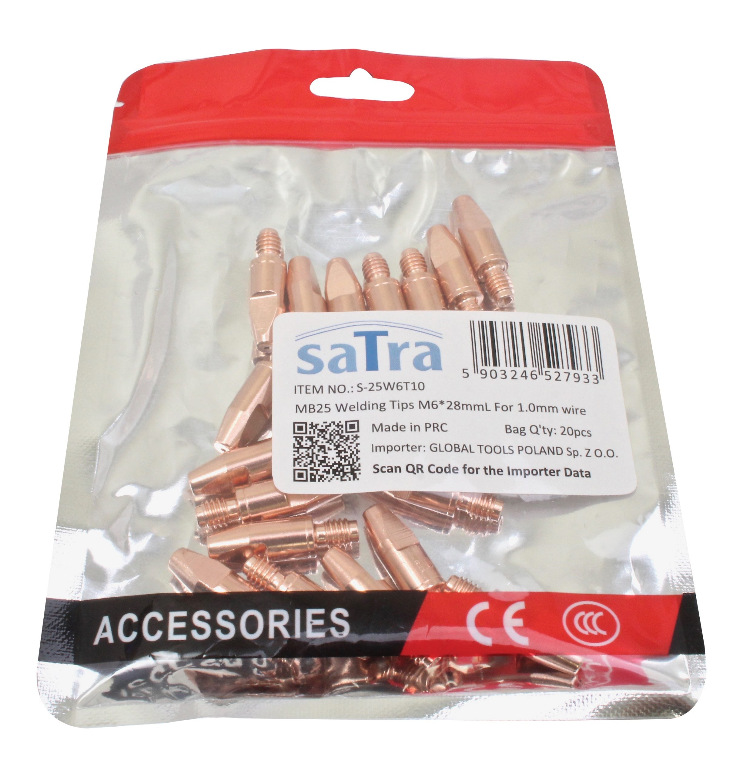 Set 20 buc duze sudura MIG/mag m6 x 28 mm pentru sarma 1.0 mm mb25/mb24/mb36