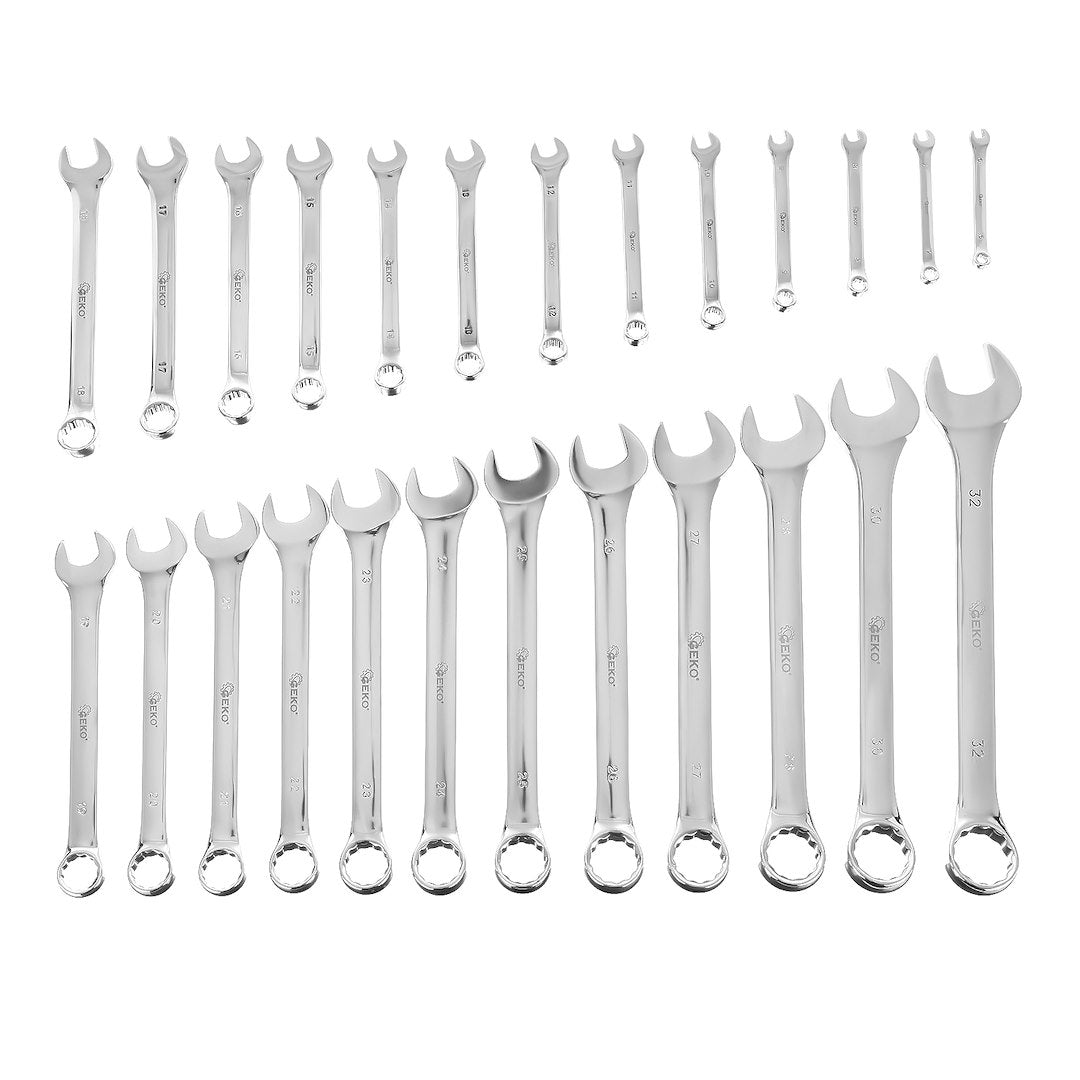 Set 25 de chei combinate fixe si inelare CRV 6-32mm - GEKO