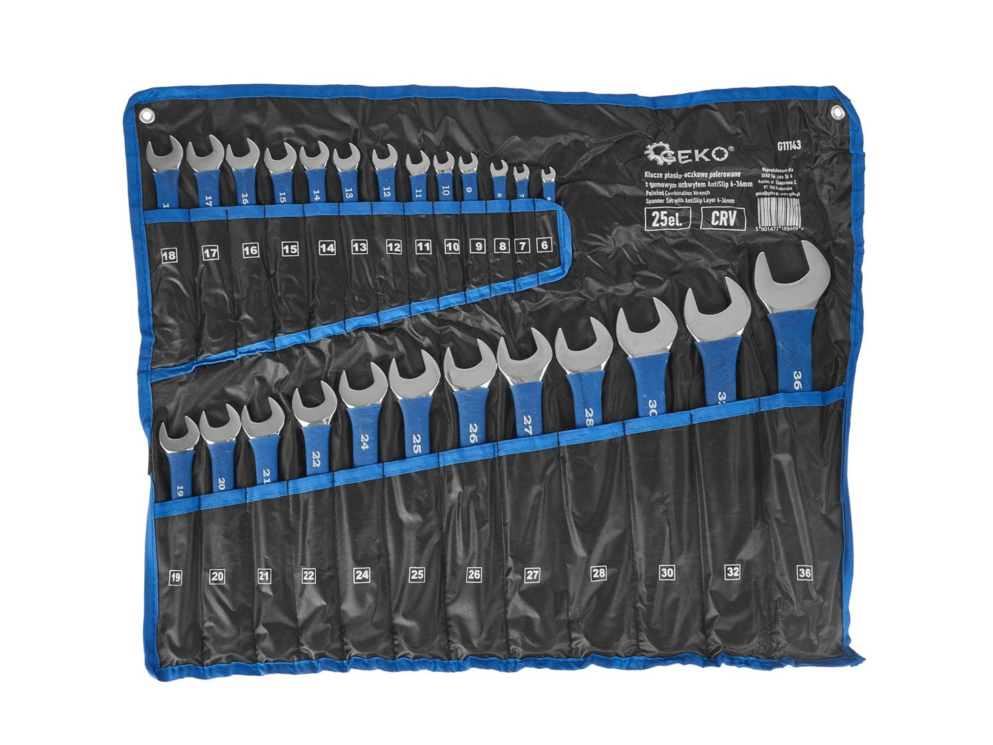 Set 25 de chei combinate inelare fixe cu prindere maner cauciucat anti-alunecare antislip 6-36mm