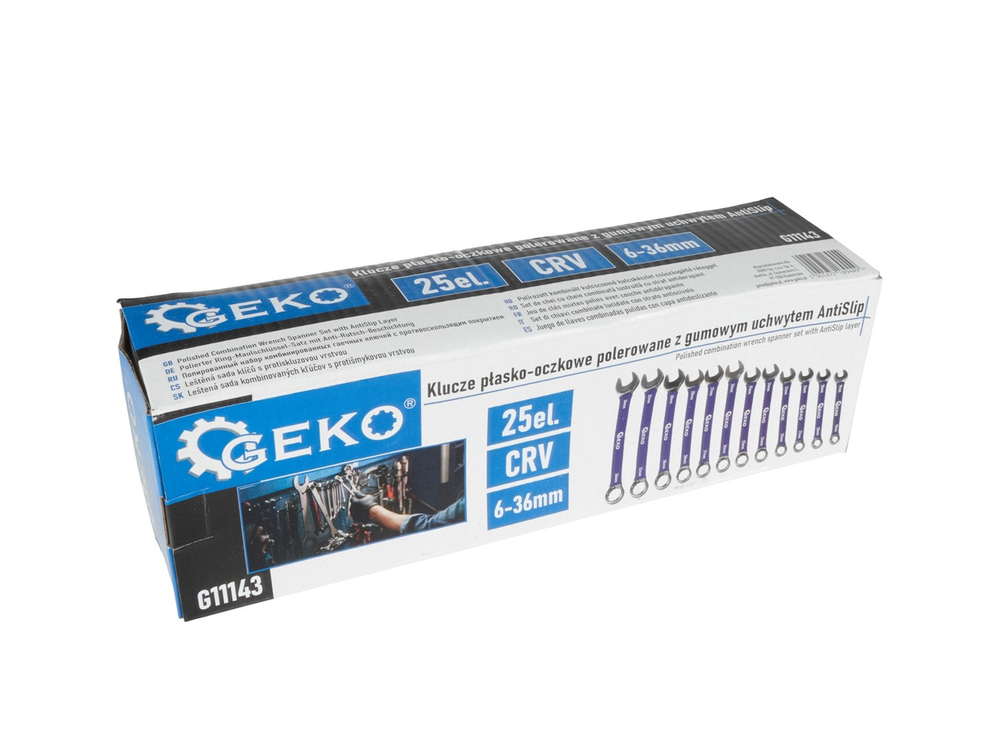 Set 25 de chei combinate inelare fixe cu prindere maner cauciucat anti-alunecare antislip 6-36mm