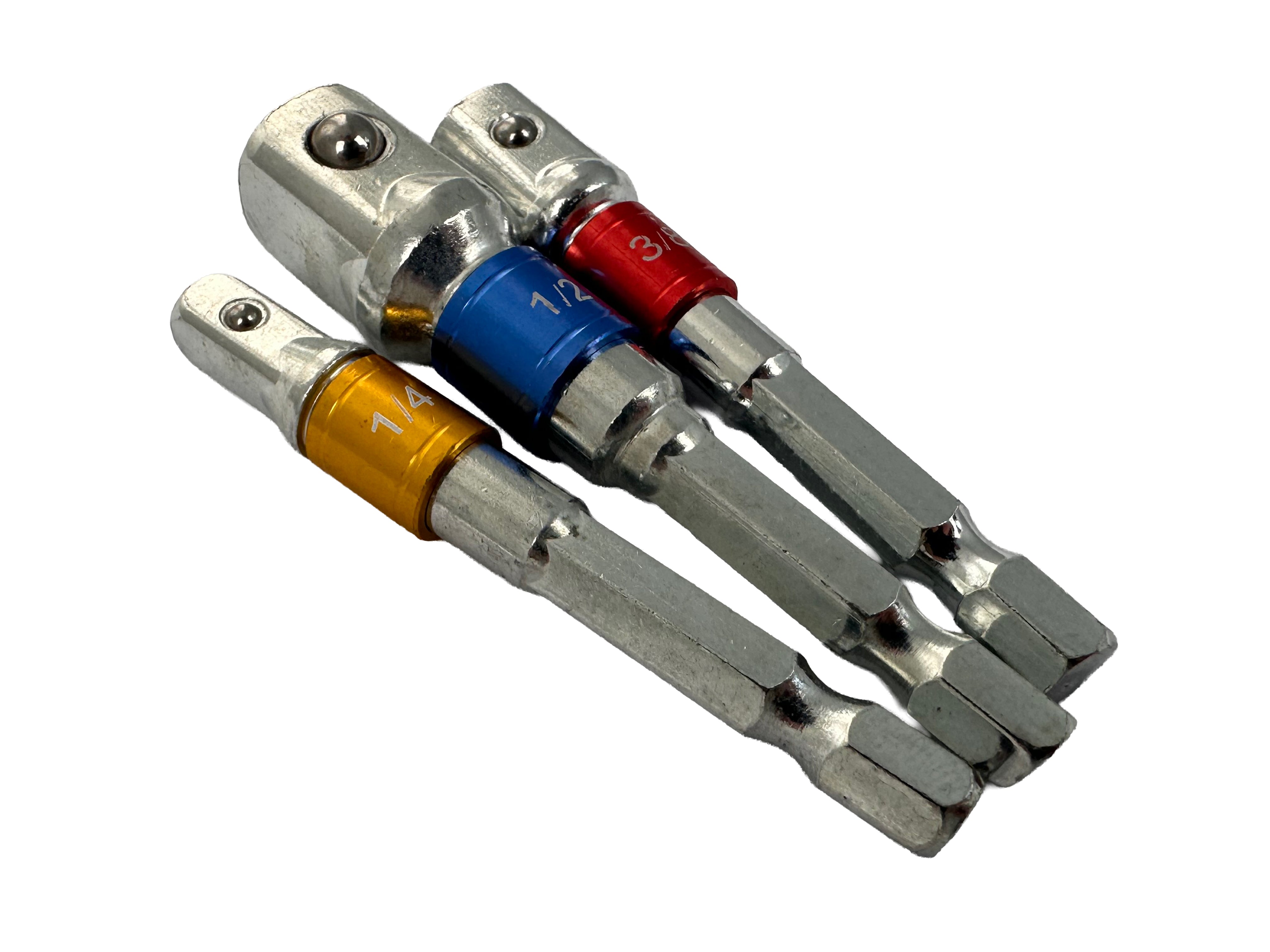 Set 3 biti adaptori hexagonali 1/4 3/8 1/2 GEBO TOOLS
