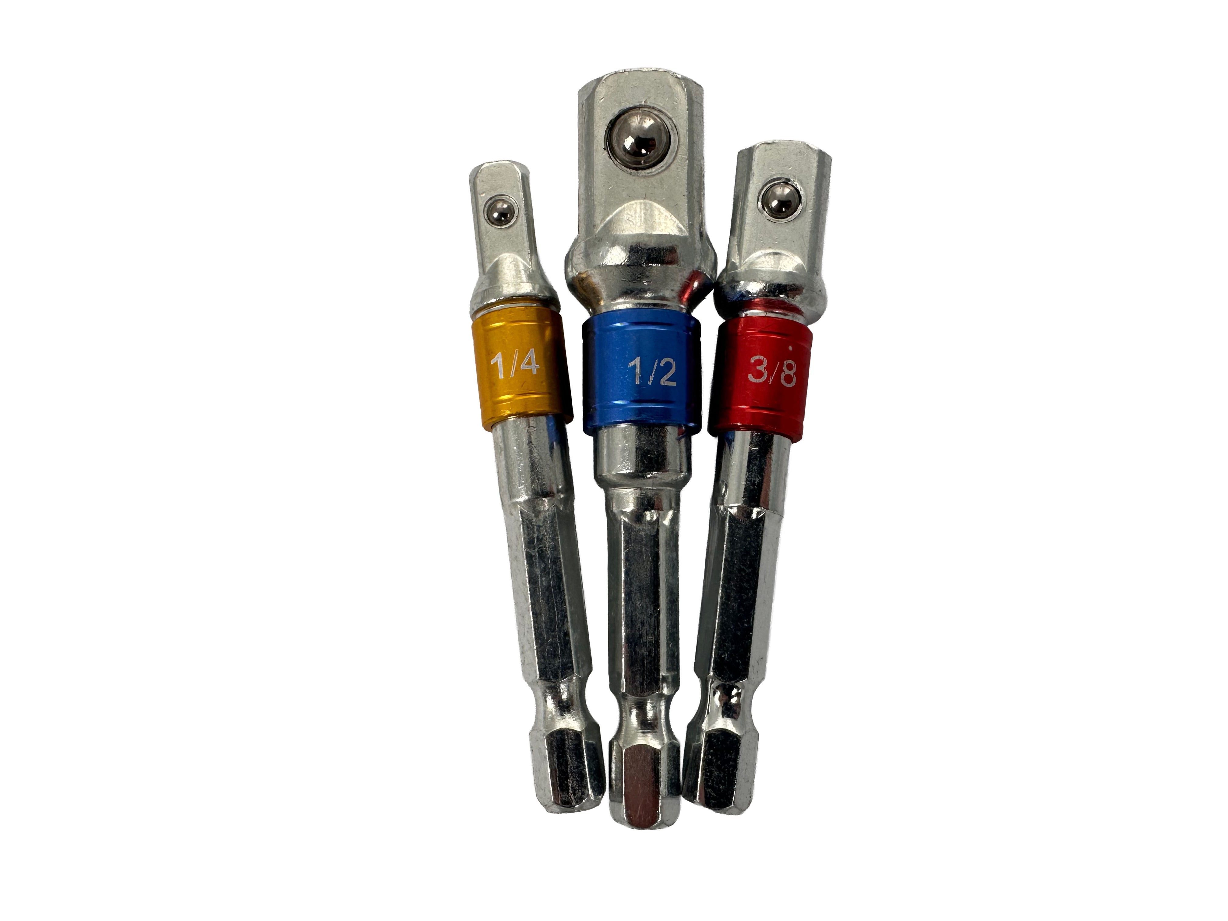 Set 3 biti adaptori hexagonali 1/4 3/8 1/2 GEBO TOOLS