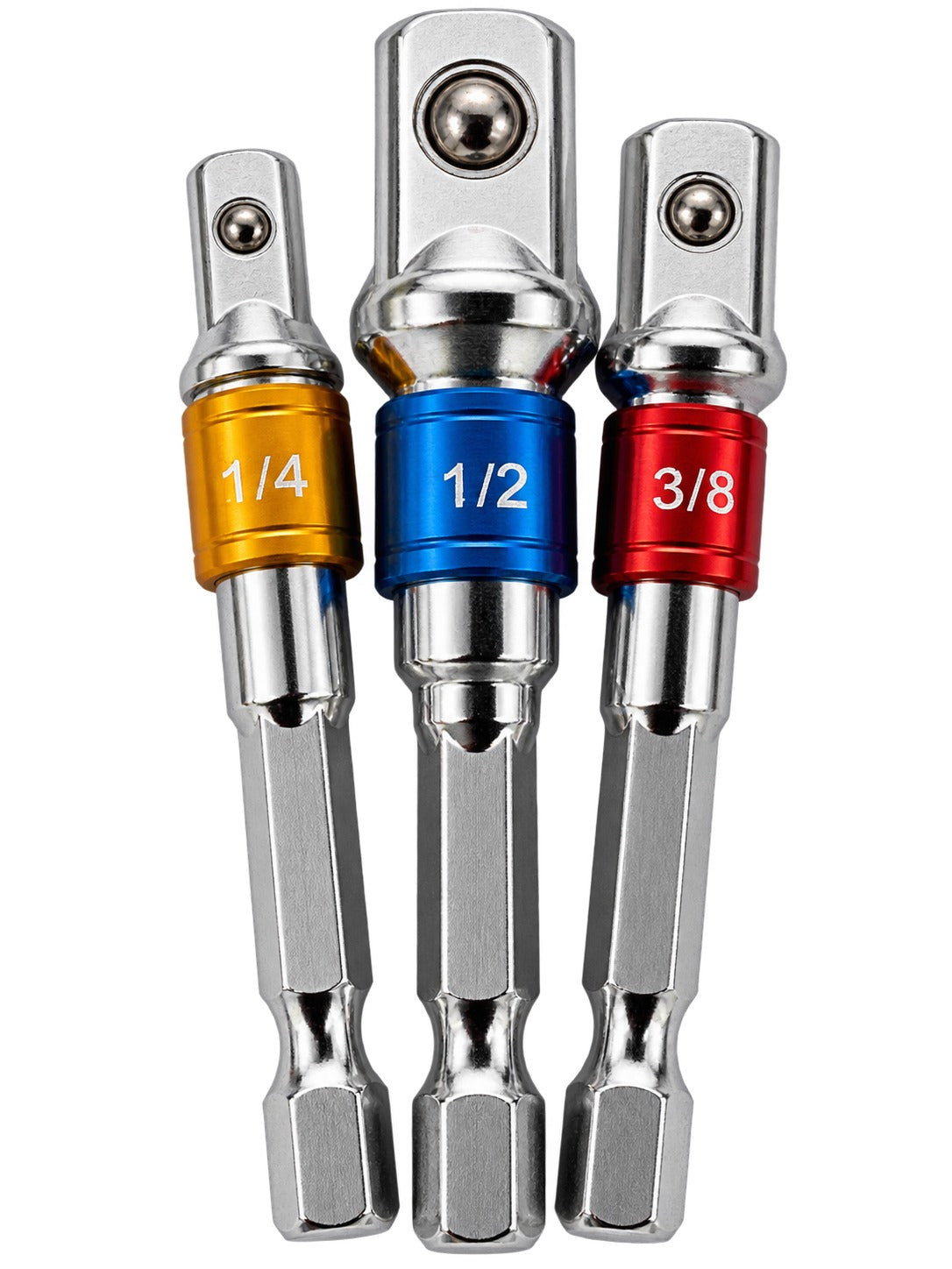 Set 3 biti adaptori hexagonali 1/4 3/8 1/2 GEBO TOOLS