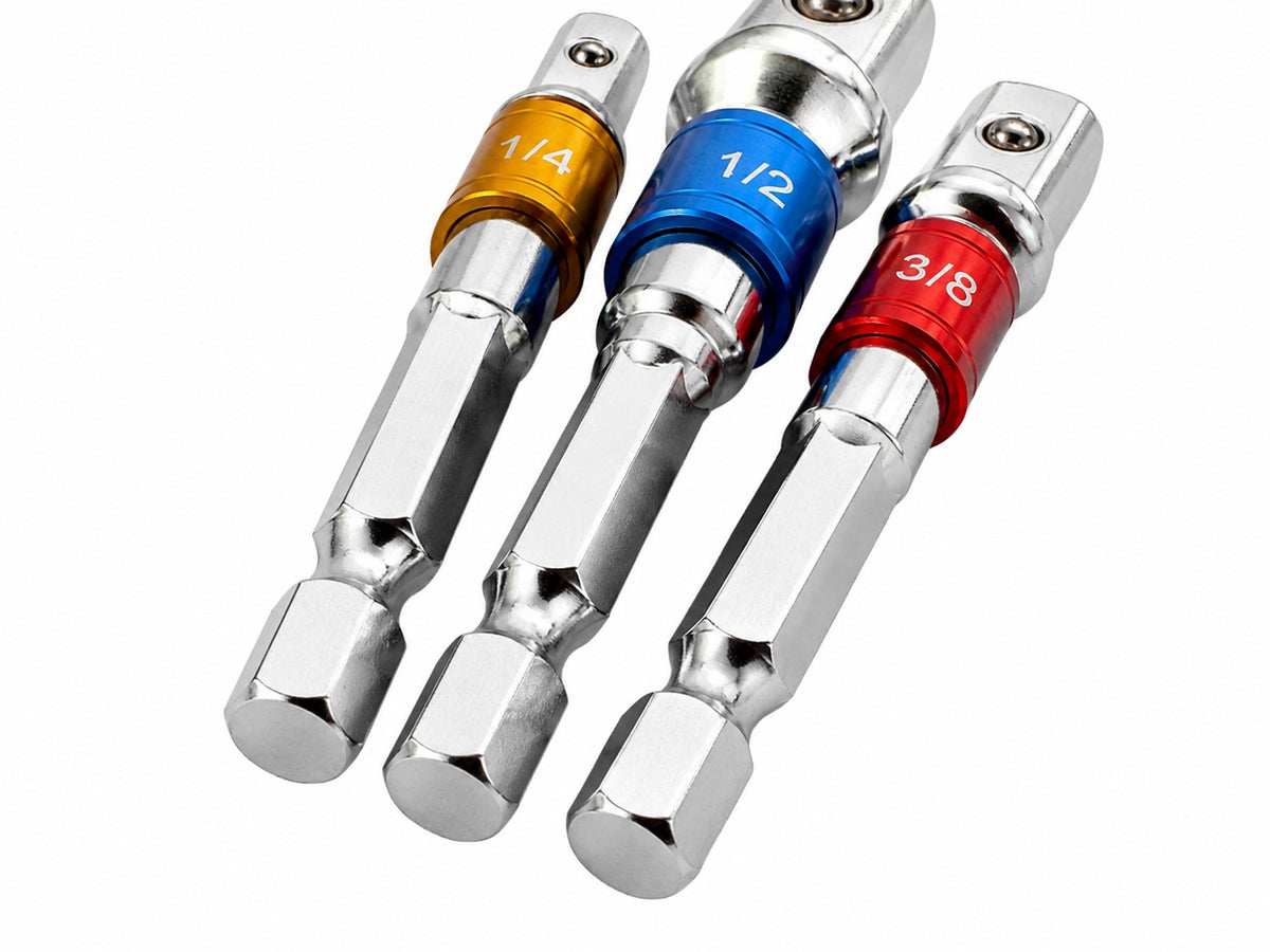Set 3 biti adaptori hexagonali 1/4 3/8 1/2 GEBO TOOLS
