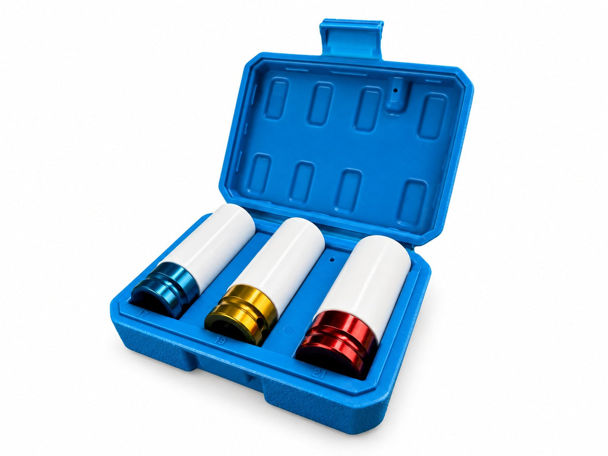 Set 3 buc tubulare cu protectie pentru jante aliaj 17 19 21 mm GEBO TOOLS