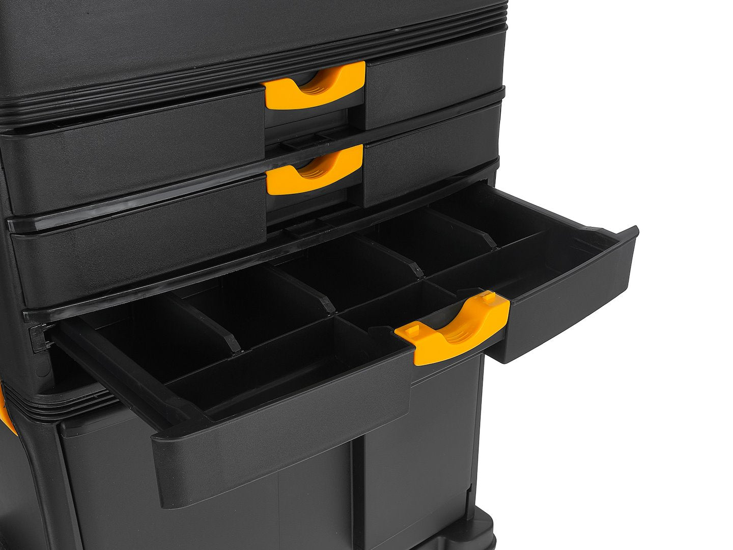Set 3 cutii modulare plastic pentru scule 4 sertare cu roti si maner KELTIN