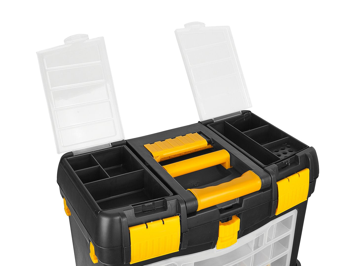 Set 3 cutii modulare plastic pentru scule cu roti si maner KELTIN