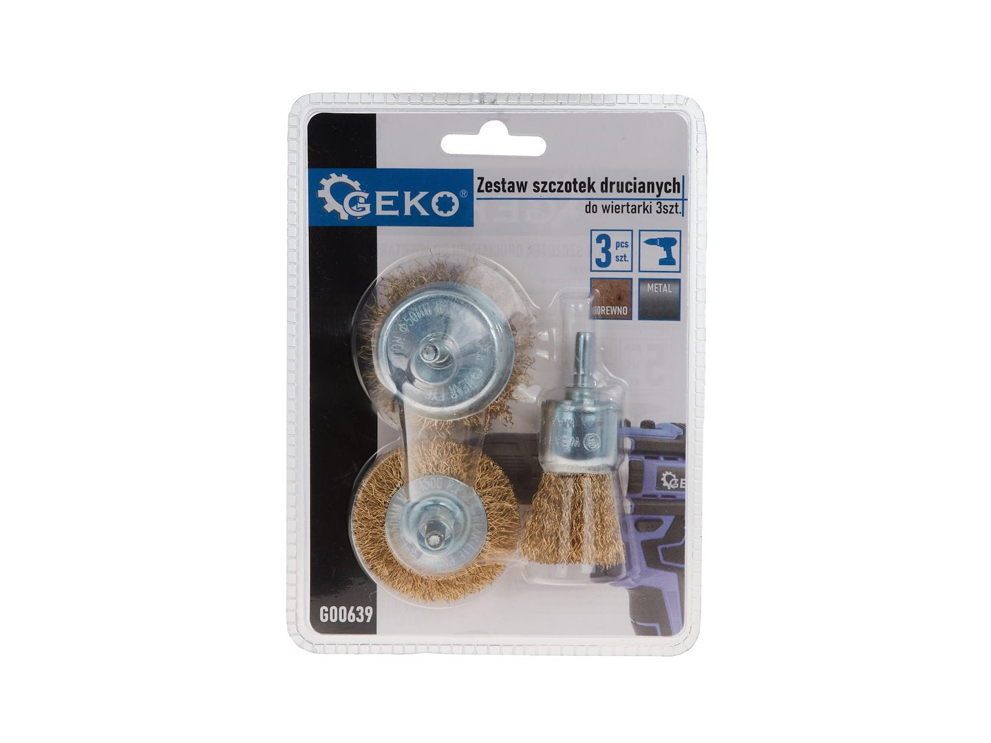 Set 3 perii de sarma circulara cu tija pentru bormasina