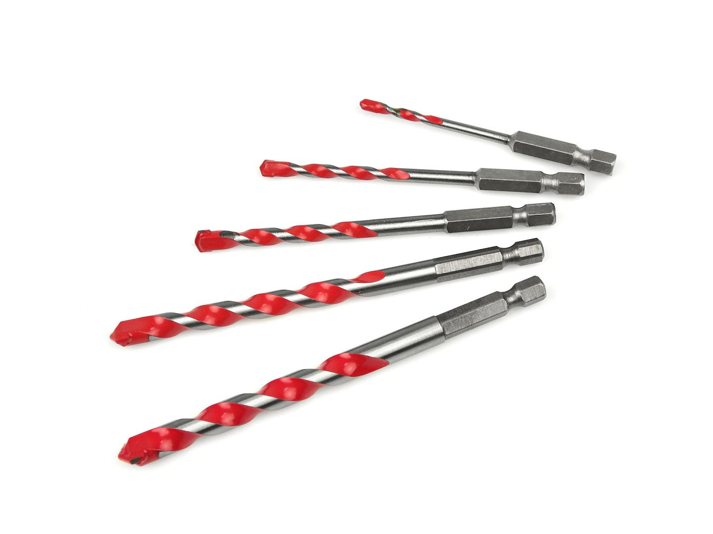 Set 5 burghie universale 4–10 mm, cu varf din carbura de tungsten si prindere hex