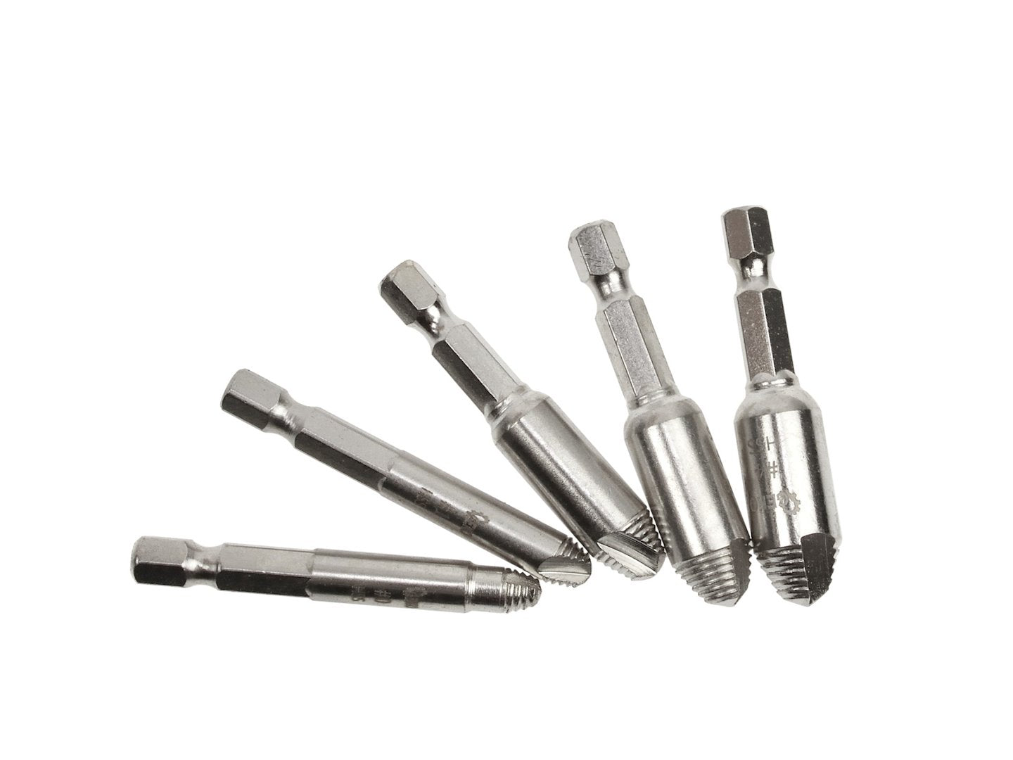 Set 5 extractoare HSS 4341 cu hex 1/4 pentru suruburi uzate deteriorate rupte - GEKO