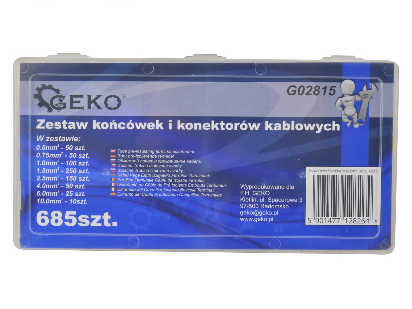 Set 685 terminali papuci de cablu auto, izolati - GEKO