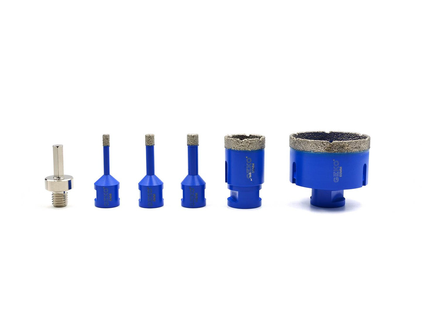 Set 6 carote diamantate pentru gresie si ceramica 6-68mm - GEKO