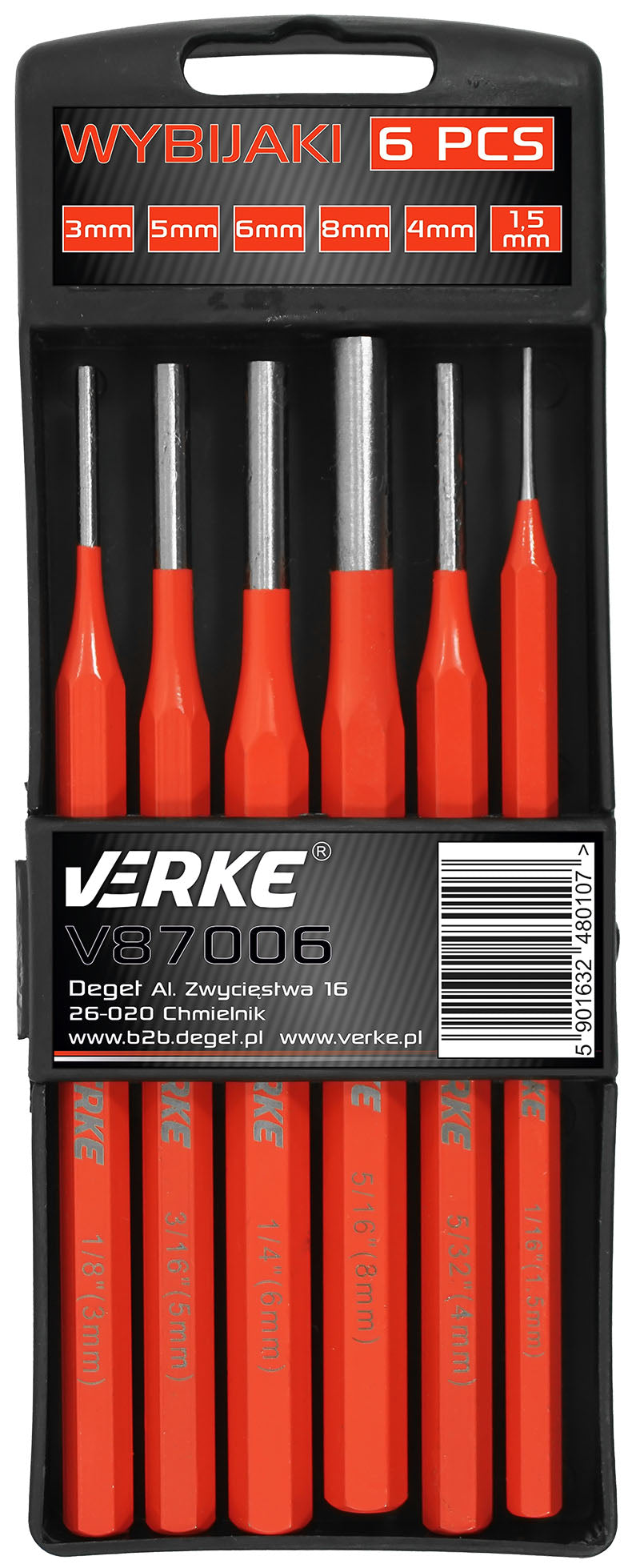 Set 6 dornuri cilindrice - VERKE