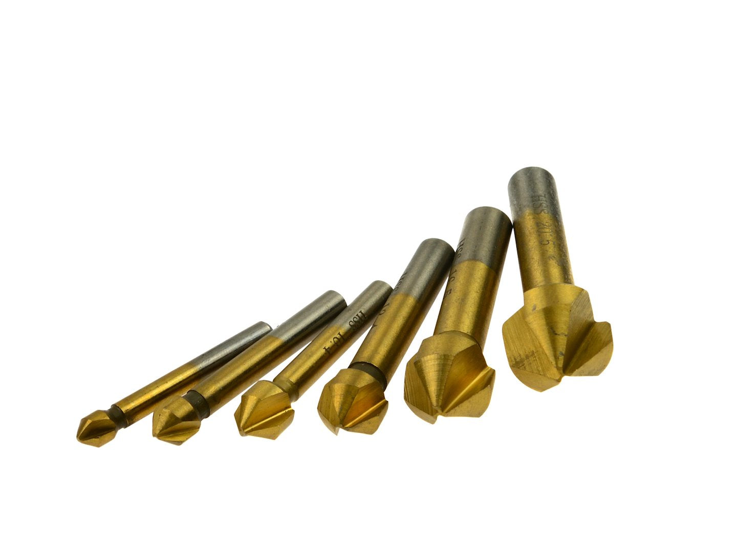 Set 6 freze conice HSS acoperite cu tin, diametre 6,3–20,5 mm pentru prelucrare metal