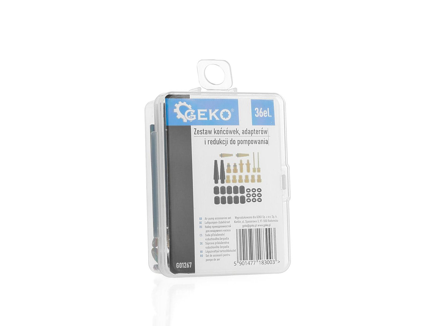 Set accesorii pentru umflare universal, ideal pentru auto biciclete si articole gonflabile 36 piese GEKO