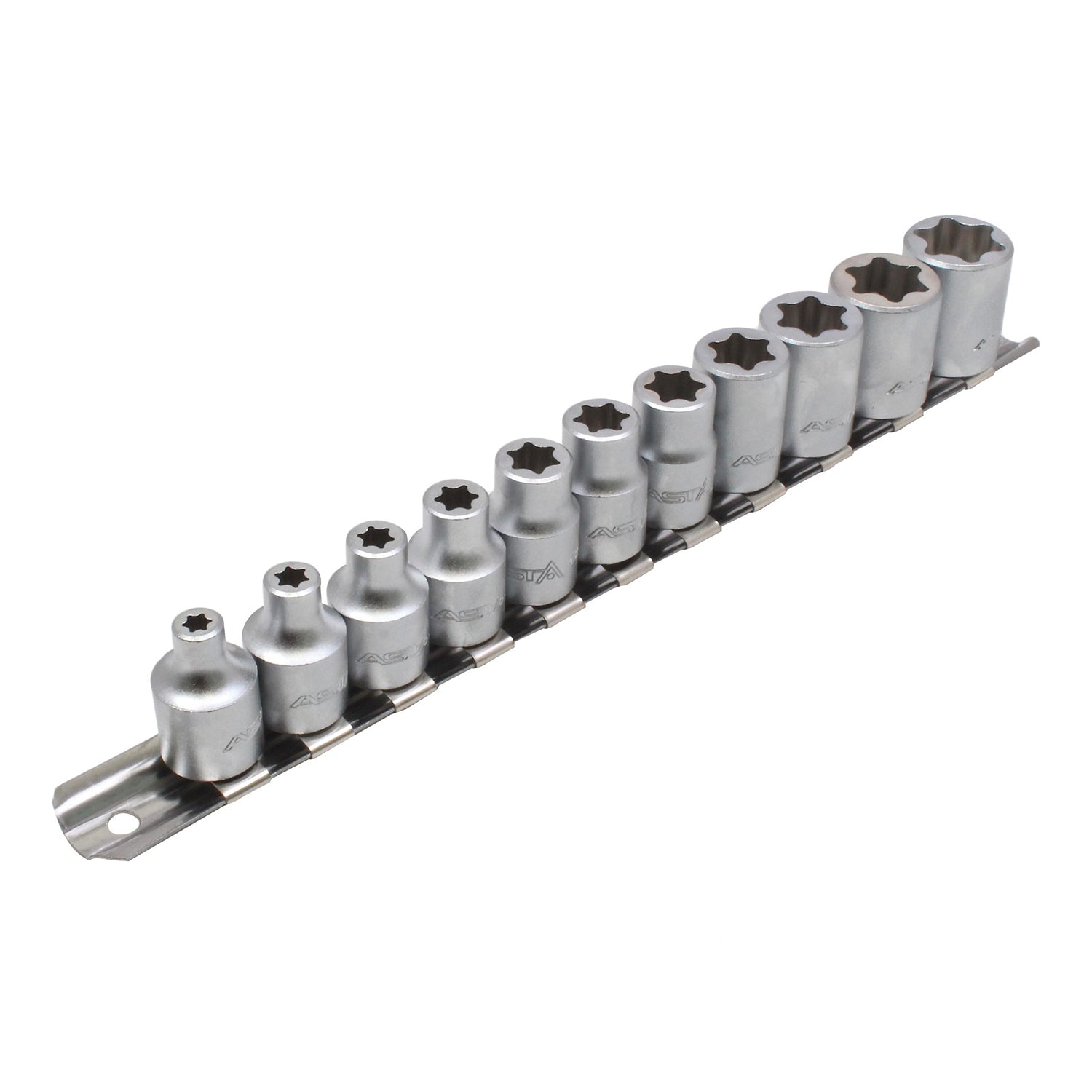 Set capete de chei tubulare tip TORX 3/8 e6-e20 11 piese