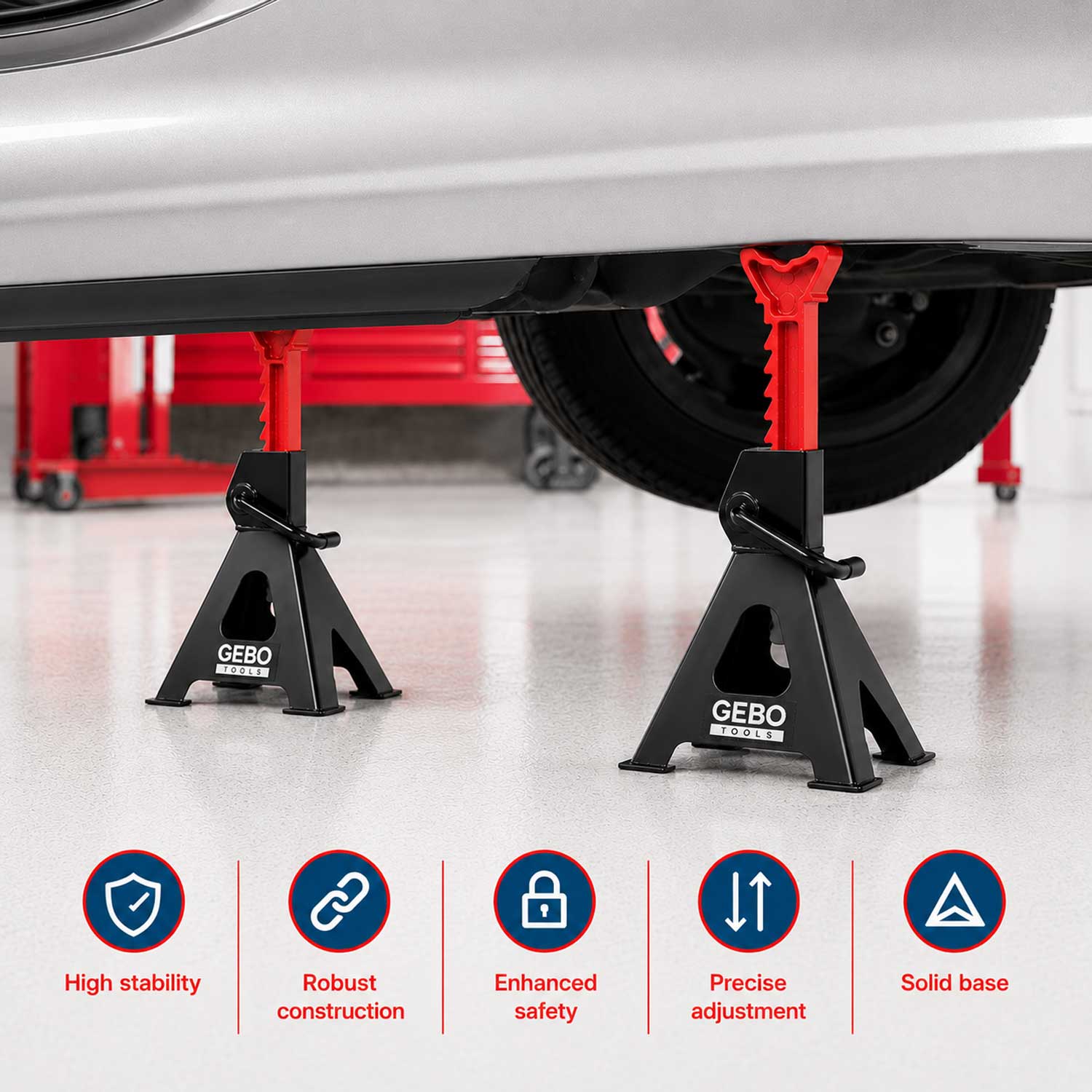 Set capre sustinere auto profesionale 3T suspendat suport auto GEBO TOOLS