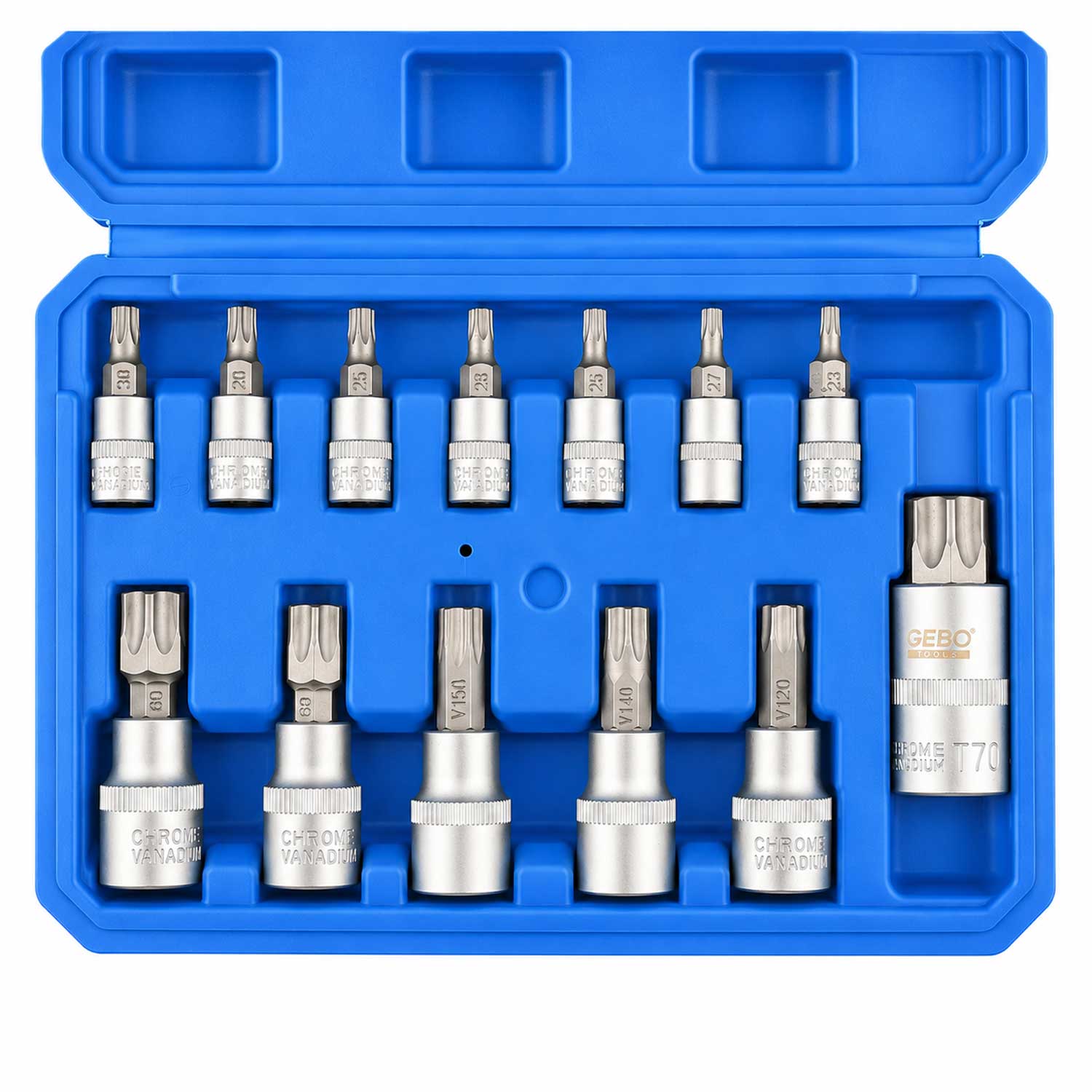 Set chei biti TORX in 5 colturi ts8-ts60 12 piese GEBO TOOLS