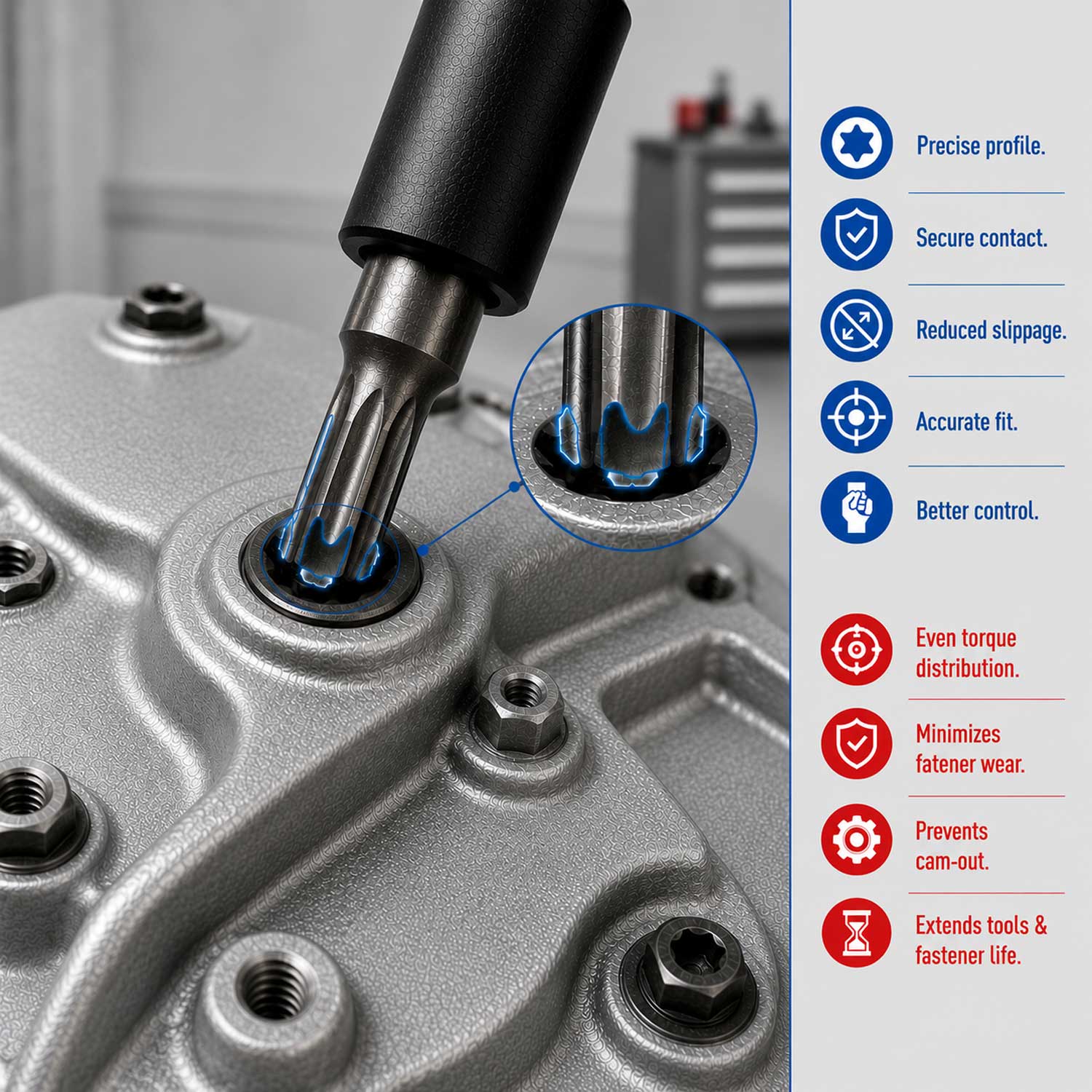 Set chei biti TORX t8-t60 tubulare profil e e4-e20 1/4 3/8 1/2 25 piese GEBO TOOLS