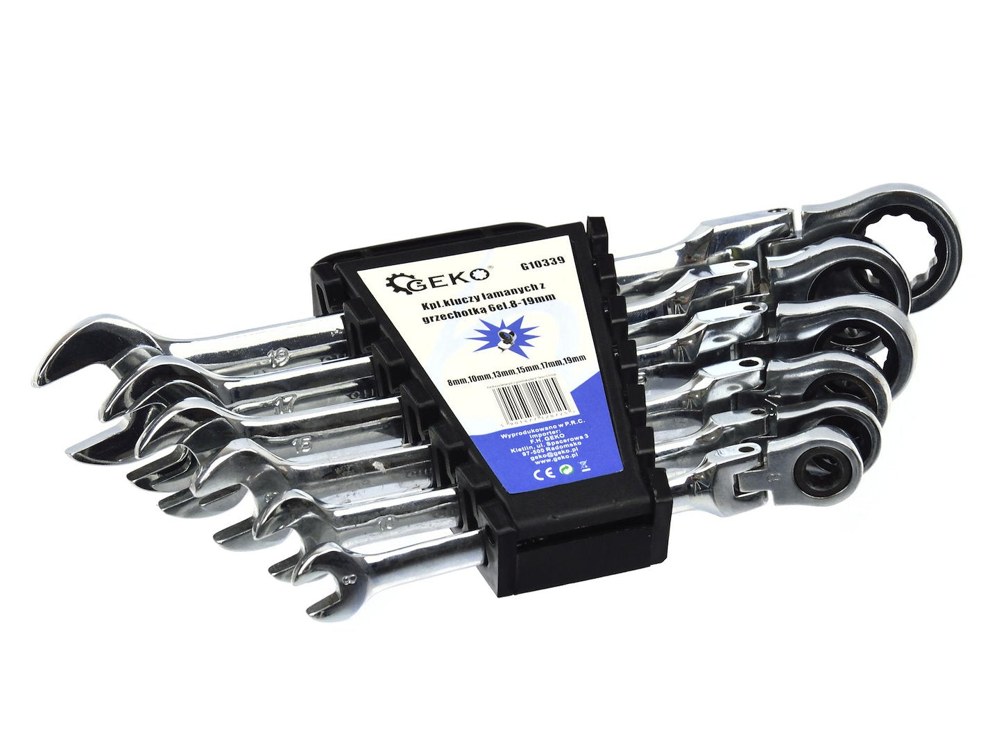 Set chei combinate cu clichet articulate 8-19mm 6buc GEKO