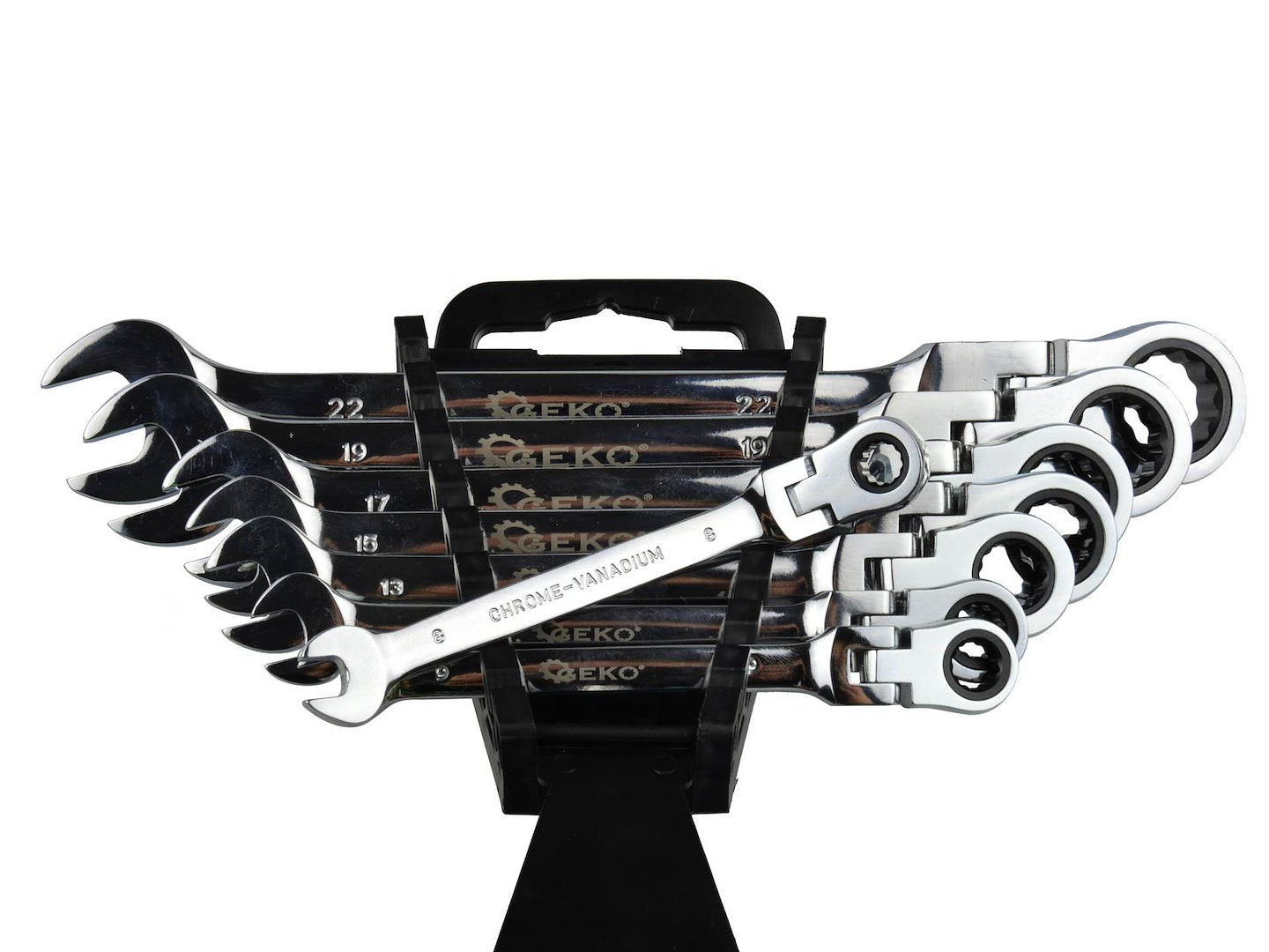 Set chei combinate cu clichet articulate 8-22mm 8buc GEKO
