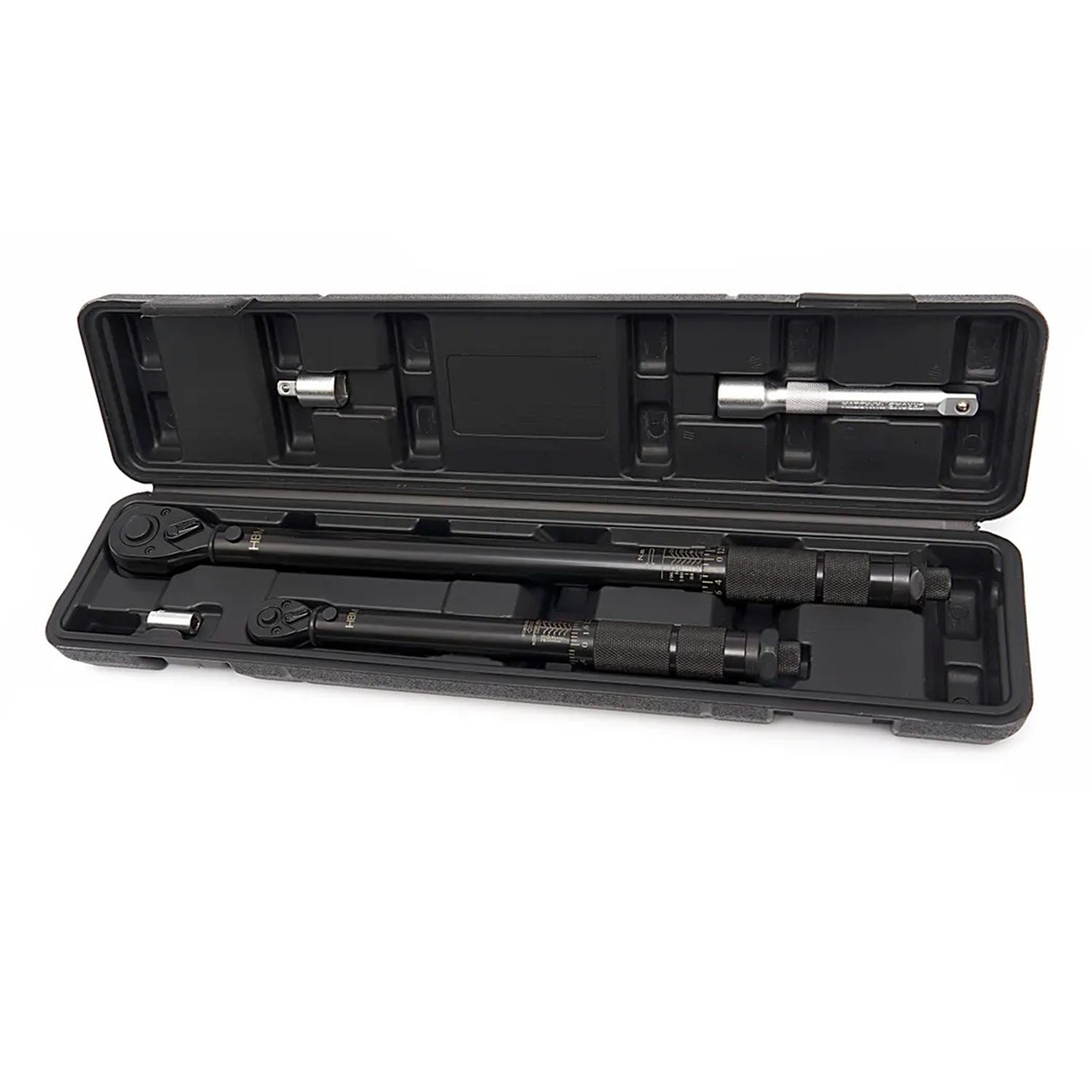 Set chei dinamometrice HBM OLANDA 5 piese, 1/4” (5–25 NM) și 1/2” (28–210 NM), cu prelungitor 125 mm și adaptor