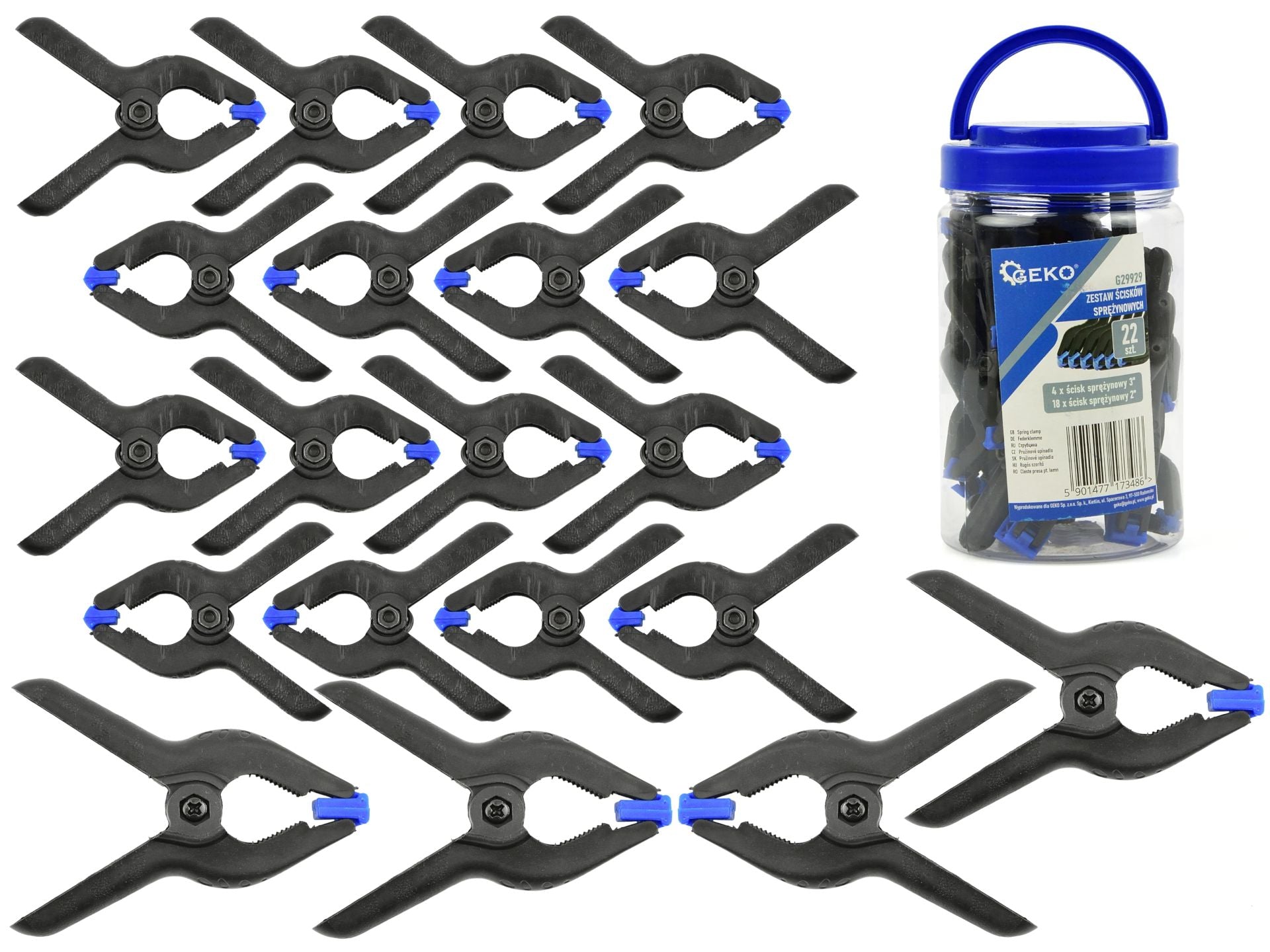 Set cleme de fixare cu arc 22 piese