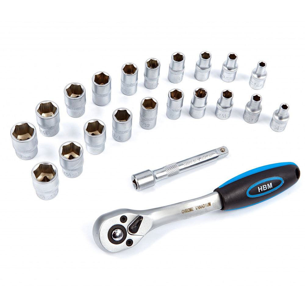 Set clichet cu tubulare 1/4 20 piese