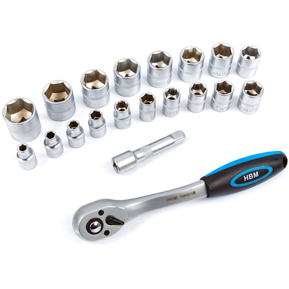 Set clichet cu tubulare 3/8 19 piese