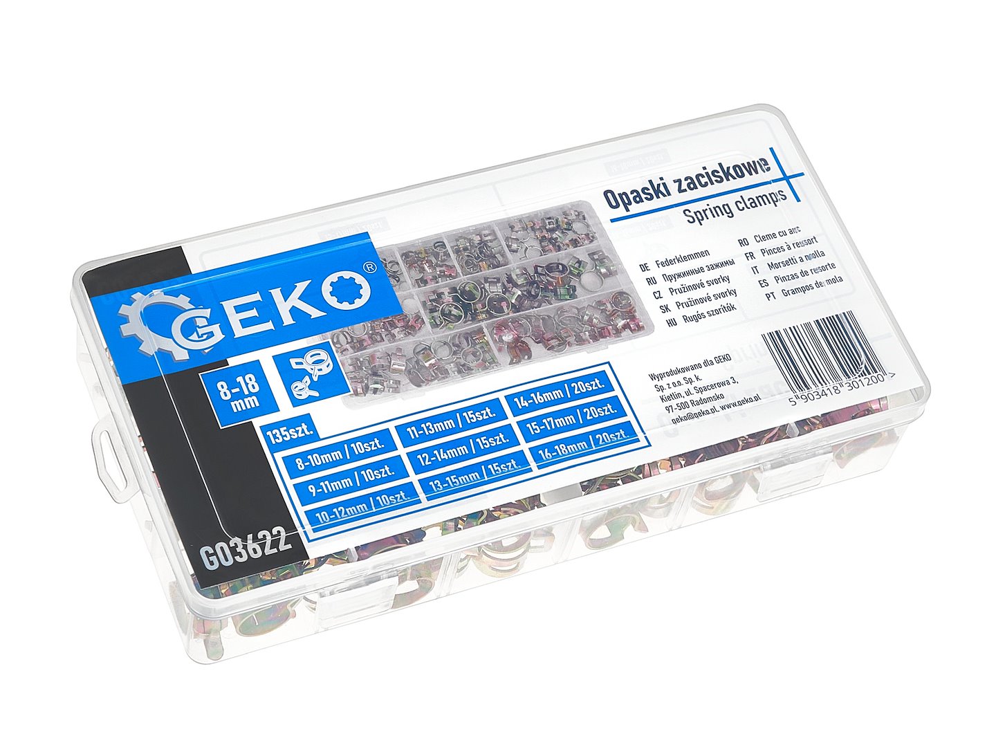 Set coliere pentru furtune 135 piese GEKO