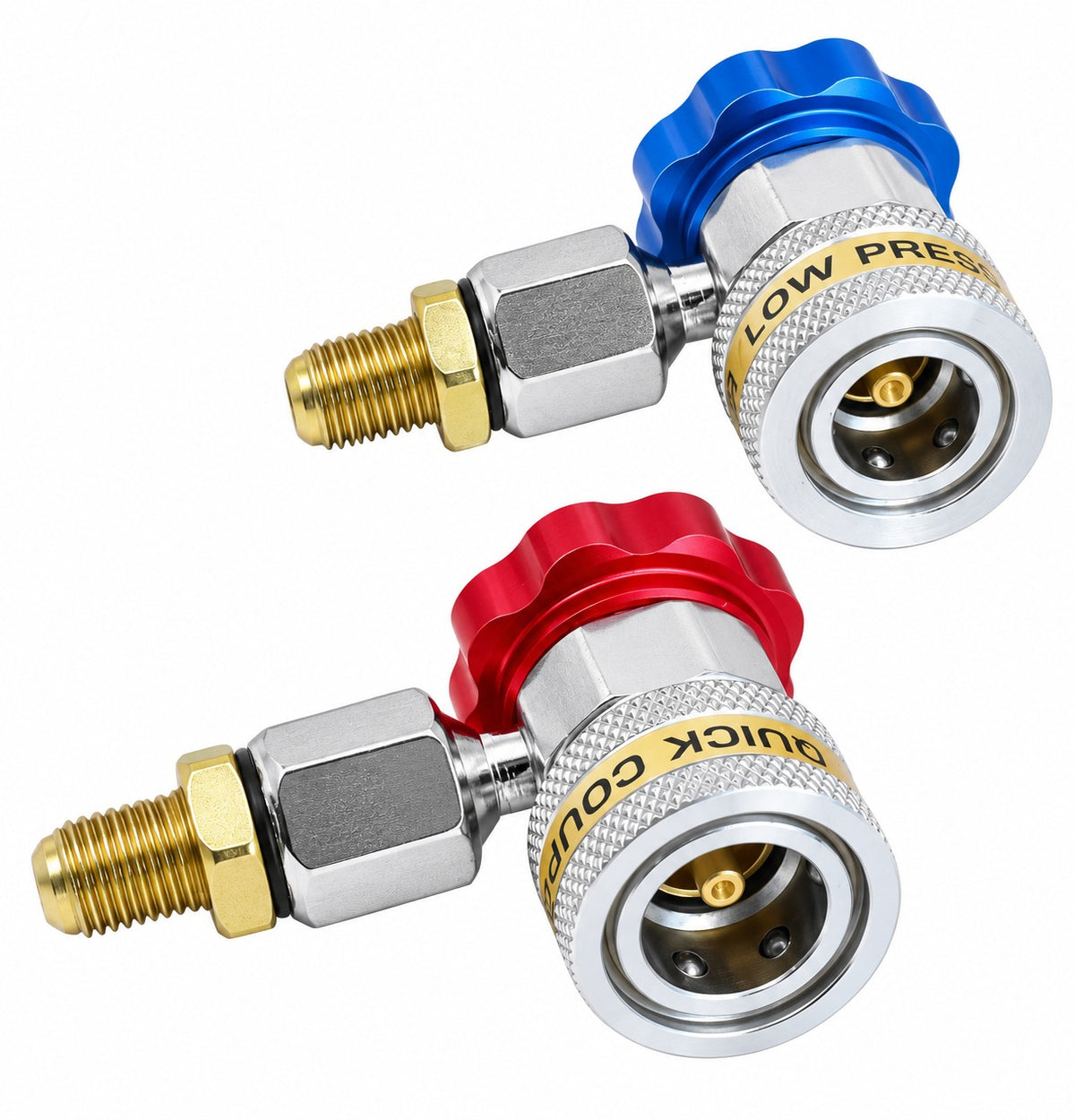 Set cupla rapida cu robinet si adaptor 90 grade pentru aparate de clima R134A
