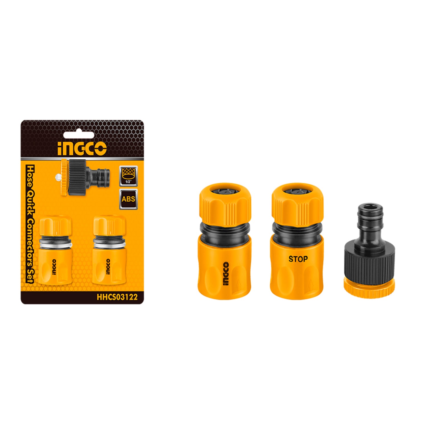 Set cupla rapida pentru furtun 1/2 3 piese INGCO