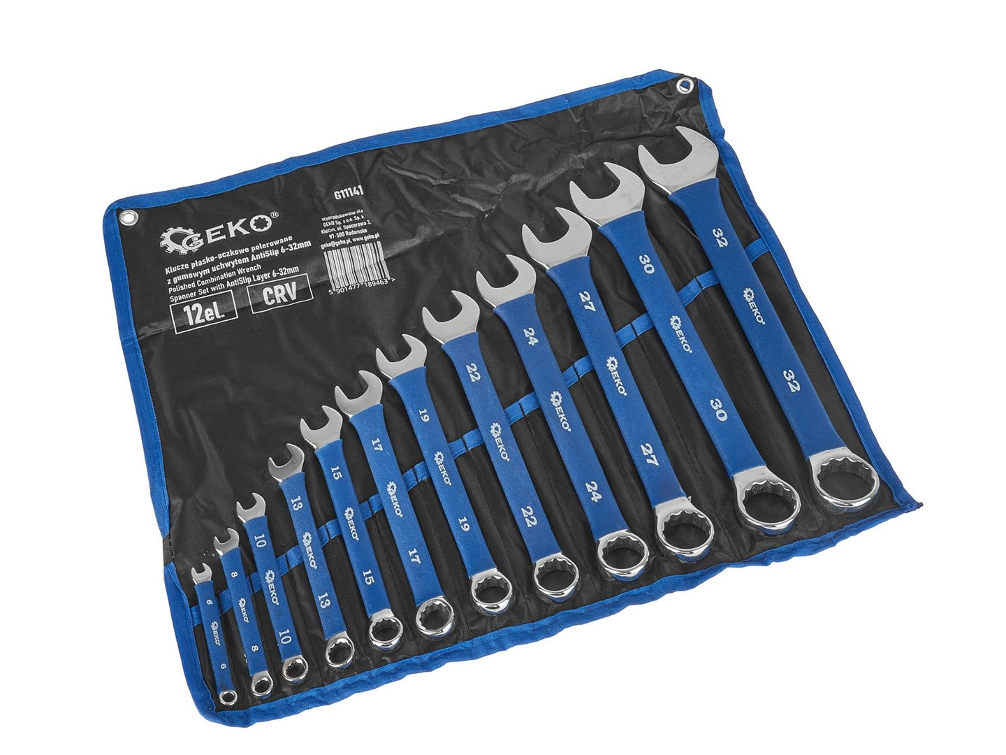 Set de 12 chei combinate inelare fixe cu prindere maner cauciucat anti-alunecare antislip 6-32mm