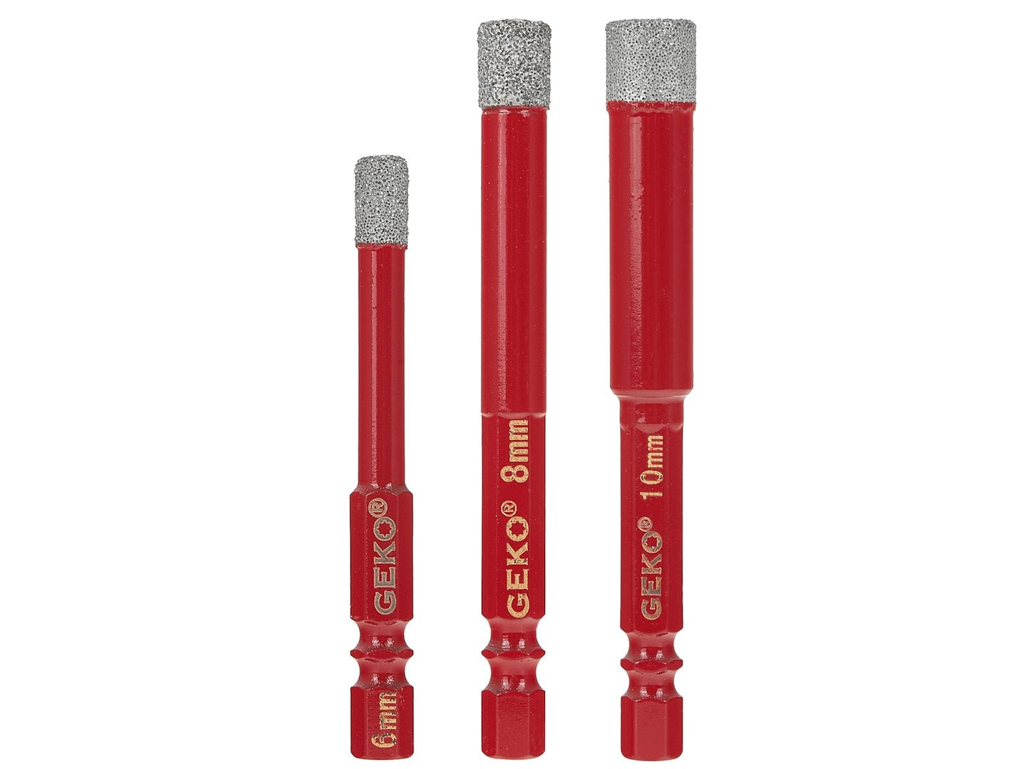 Set de 3 burghie diamantate pentru placi ceramice gresie faianta, 6-10mm