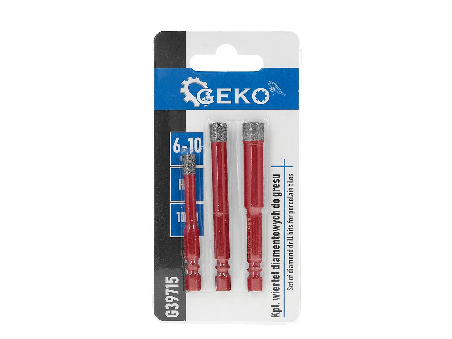 Set de 3 burghie diamantate pentru placi ceramice gresie faianta, 6-10mm