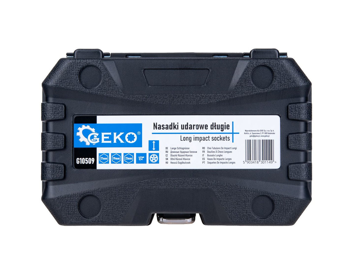 Set de 3 chei tubulare lungi cu protectie pentru jante din aliaj 17-19-21mm 1/2 - GEKO