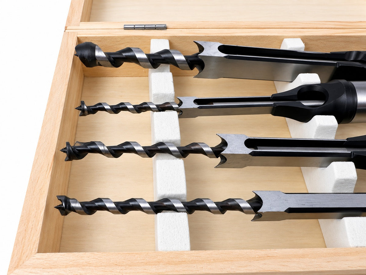 Set de 4 burghie pentru gaurit patrate in lemn GEBO TOOLS